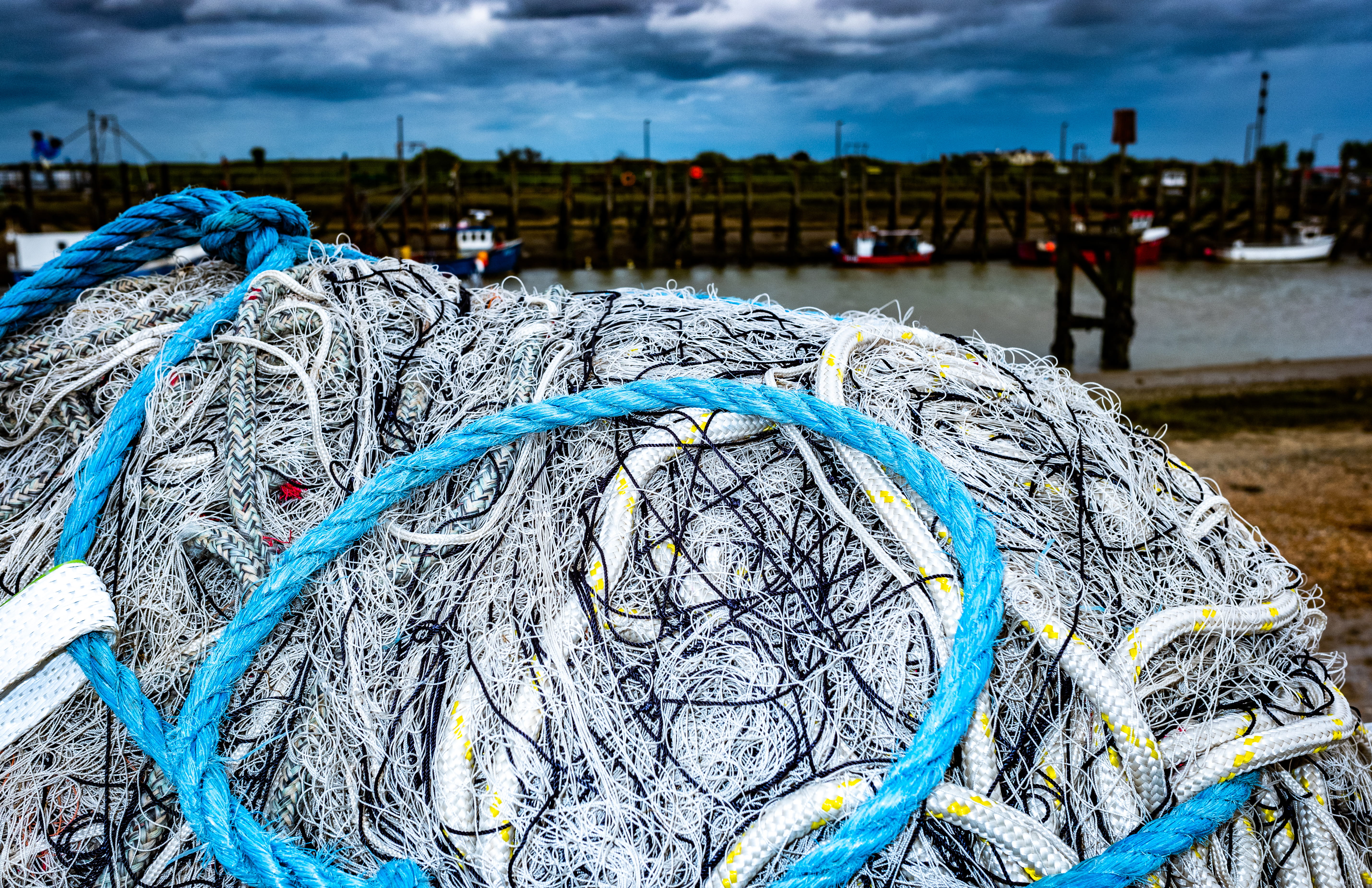 rye harbour east sussex fuji fujifilm xf10, fishing boat, crystal, sea, nature, bird, aluminium, tangled, port, nautical vessel, no people, fishing net, HD Wallpaper