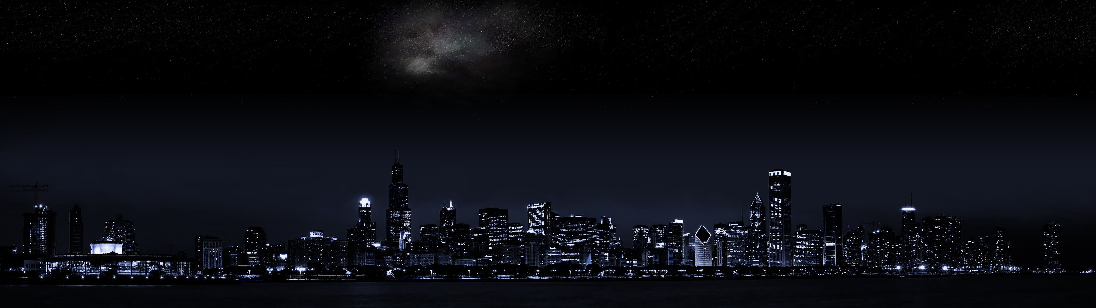 financial District, sea, famous Place, no People, twilight, panoramic, city, tourism, dark, travel Destinations, travel, city Life, outdoors, tower, sunset, HD Wallpaper