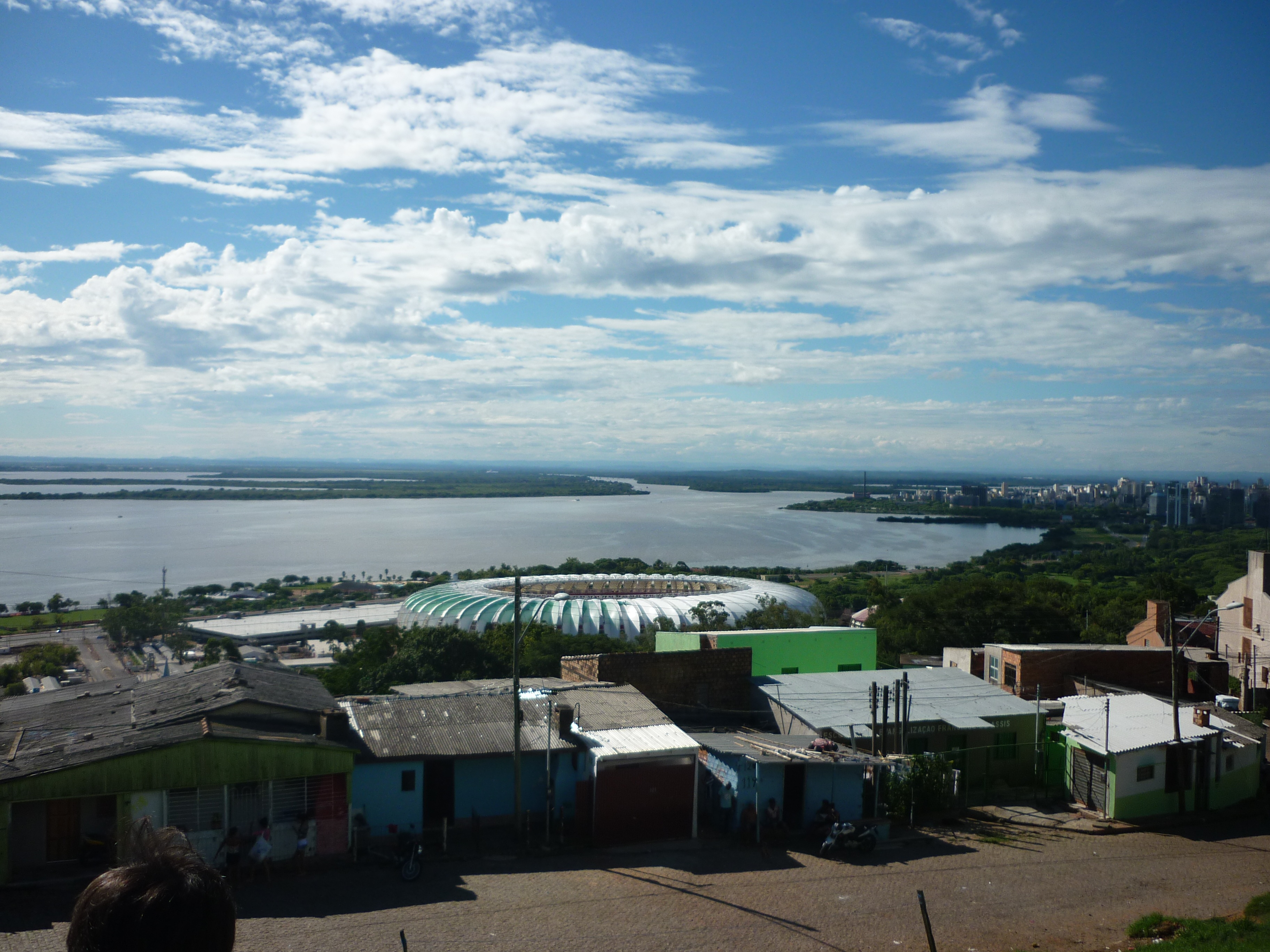 rio grande do sul, building, built structure, nature, horizon, architecture, sky, sea, outdoors, day, porto alegre, high angle view, scenics - nature, city, HD Wallpaper