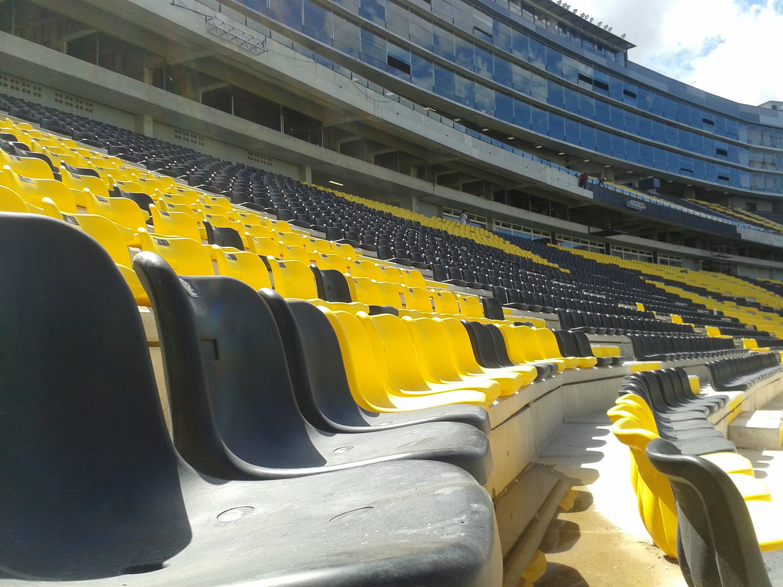field, yellow, built structure, montevideo, peñarol, plastic, fútbol, city, 2K, estadio, in A Row, nature, absence, soccer, chair, competition, stadium, HD Wallpaper