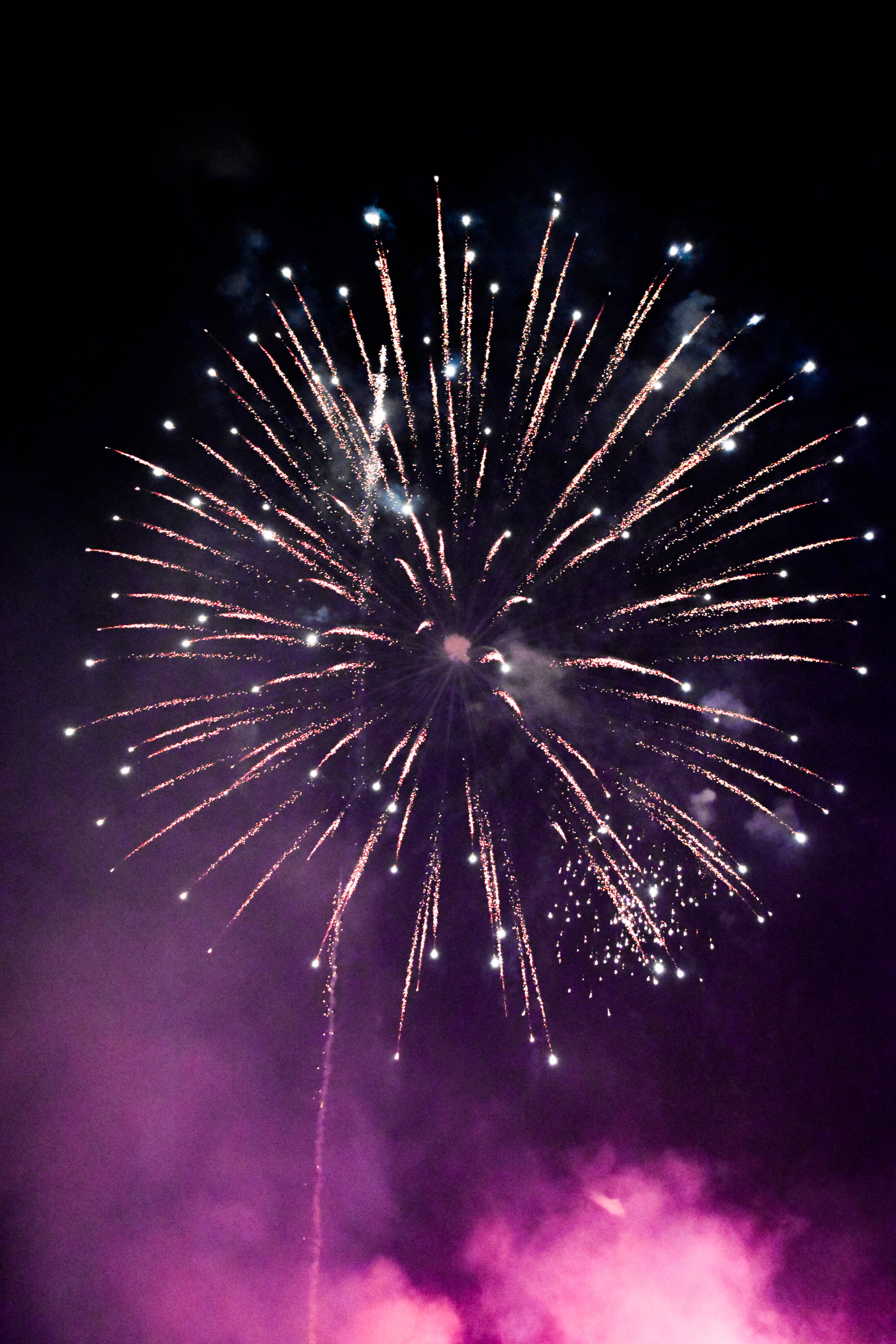 5K, bright, firework - man made object, glowing, firework display, outdoors, low angle view, exploding, blurred motion, lights, firework, multi colored, Phone HD Wallpaper