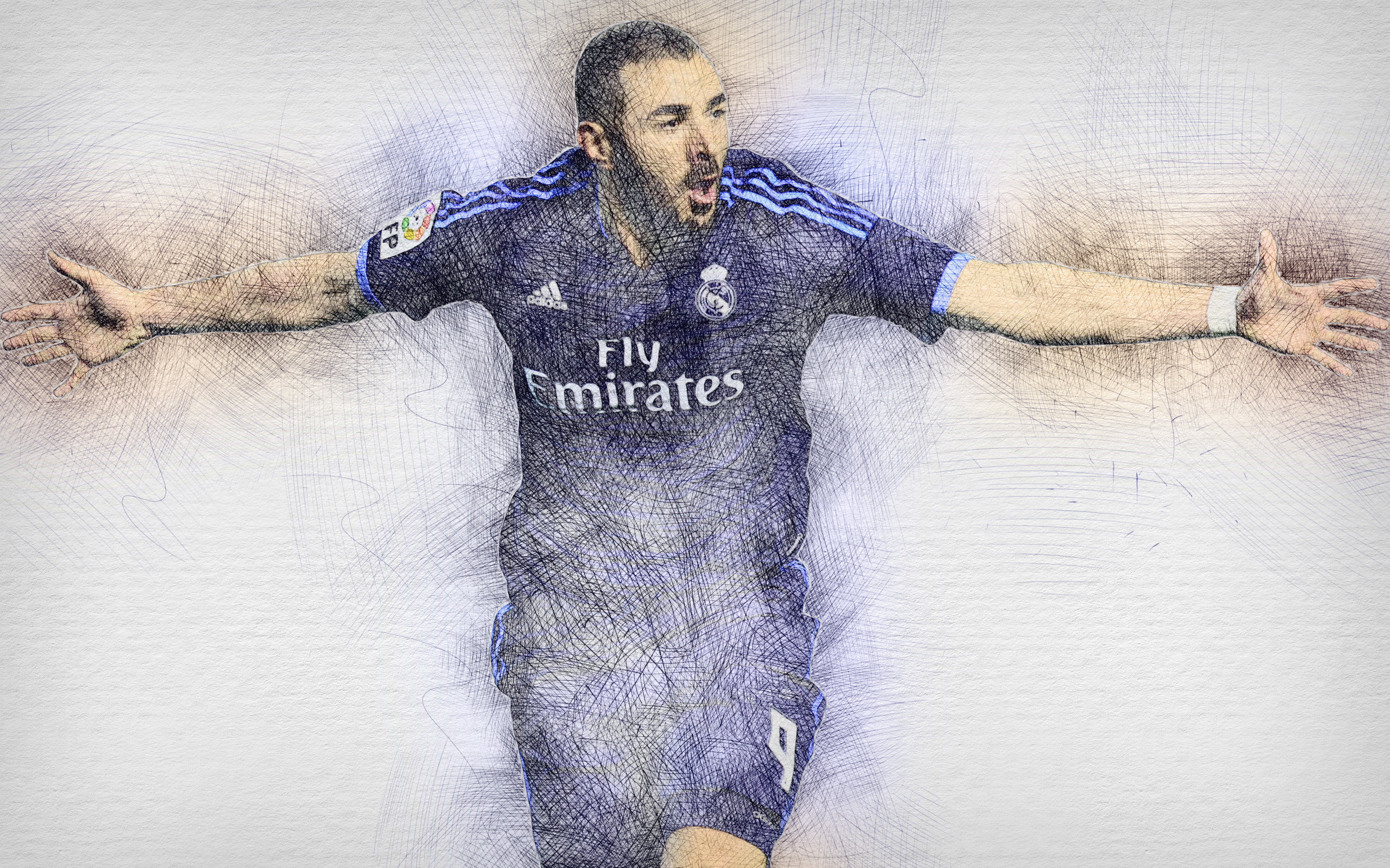 French, Real Madrid C.F., Soccer, Karim Benzema, 4K, HD Wallpaper