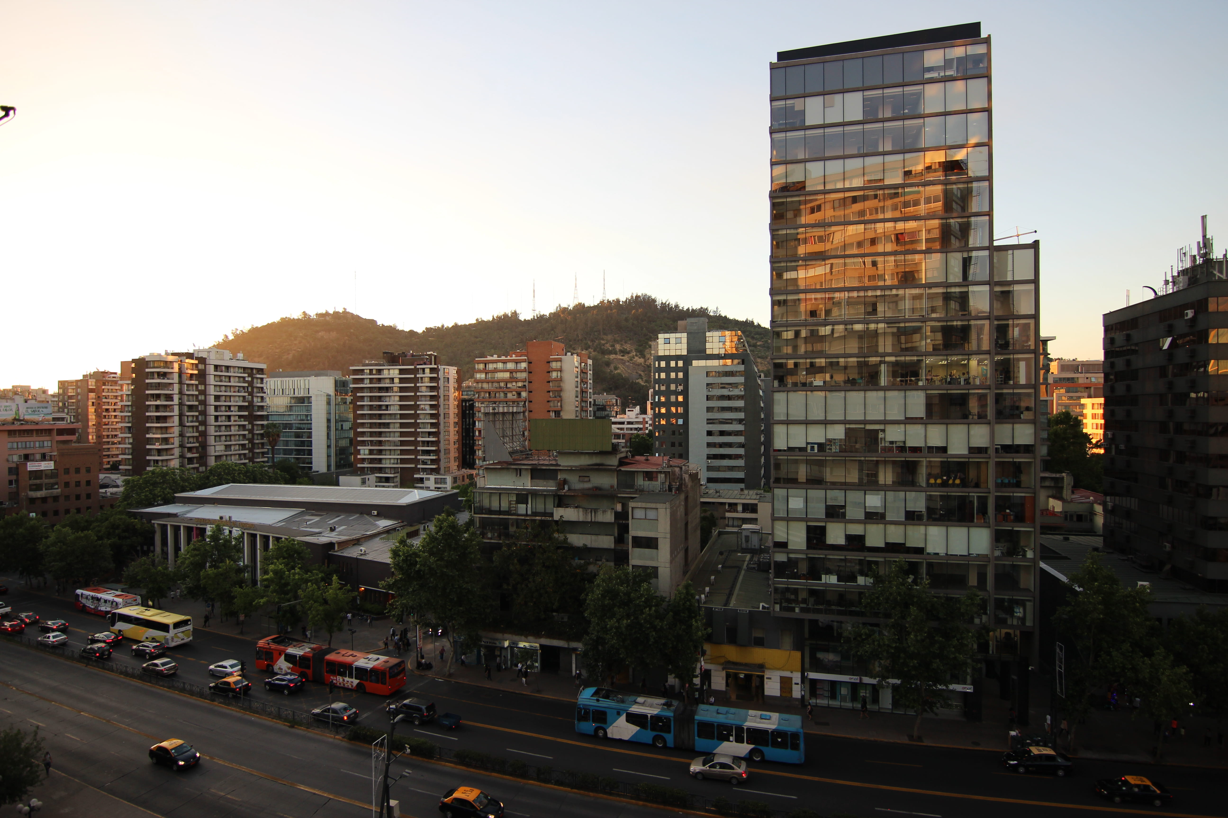 transportation, no people, built structure, cityscape, 5K, street, traffic, building exterior, nature, santiago, clear sky, chile, sky, road, building, HD Wallpaper