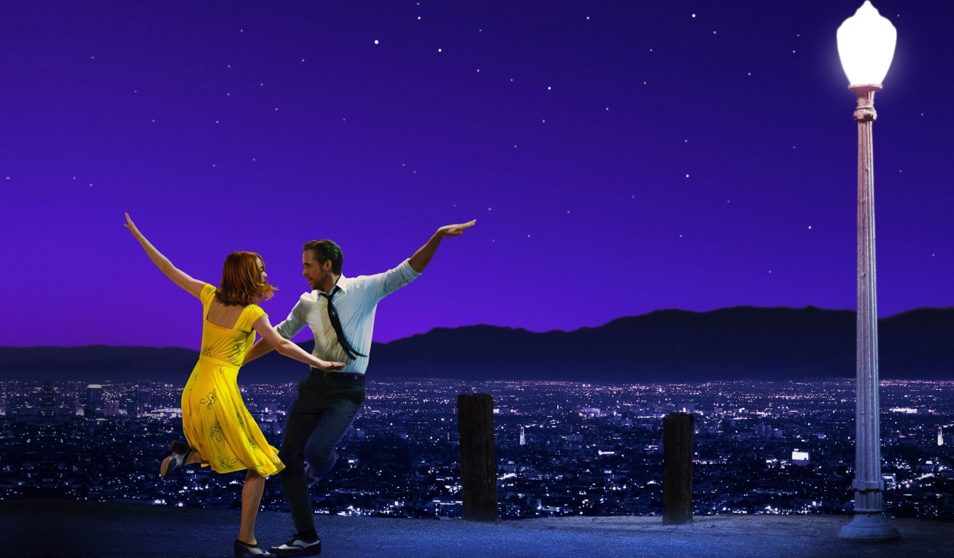 Emma Stone, Ryan Gosling, Dancing, Movie, Night, 1080P, La La Land, HD Wallpaper