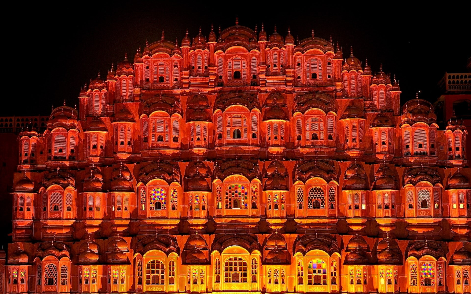 spirituality, place of worship, architecture, night, history, red, abundance, built structure, religion, craft, large group of objects, retail, no people, HD Wallpaper