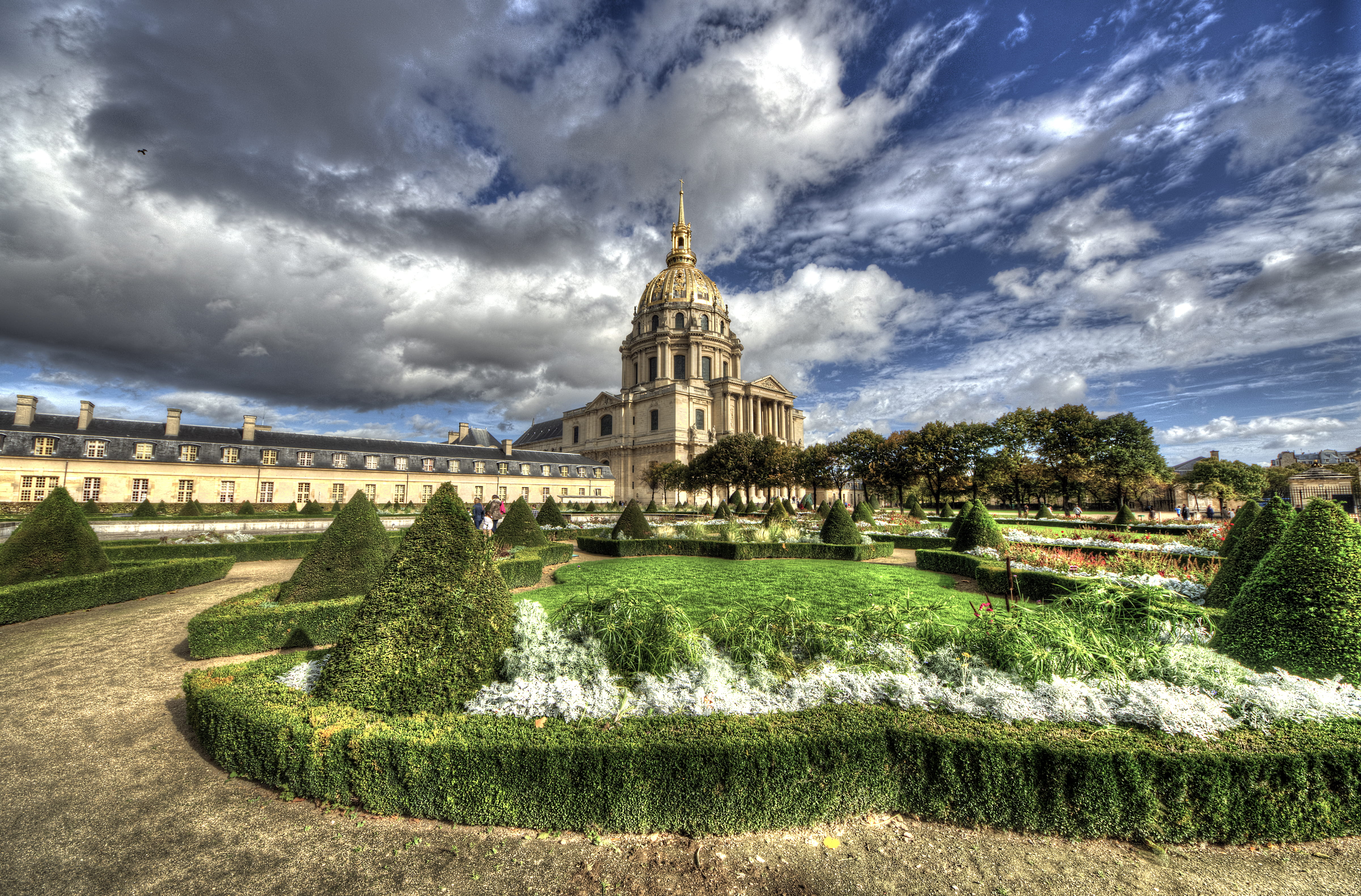 paris, green, belief, the past, building exterior, sky, grass, religion, 4K, day, france, cloud - sky, dome, building, travel destinations, europe, tree, HD Wallpaper