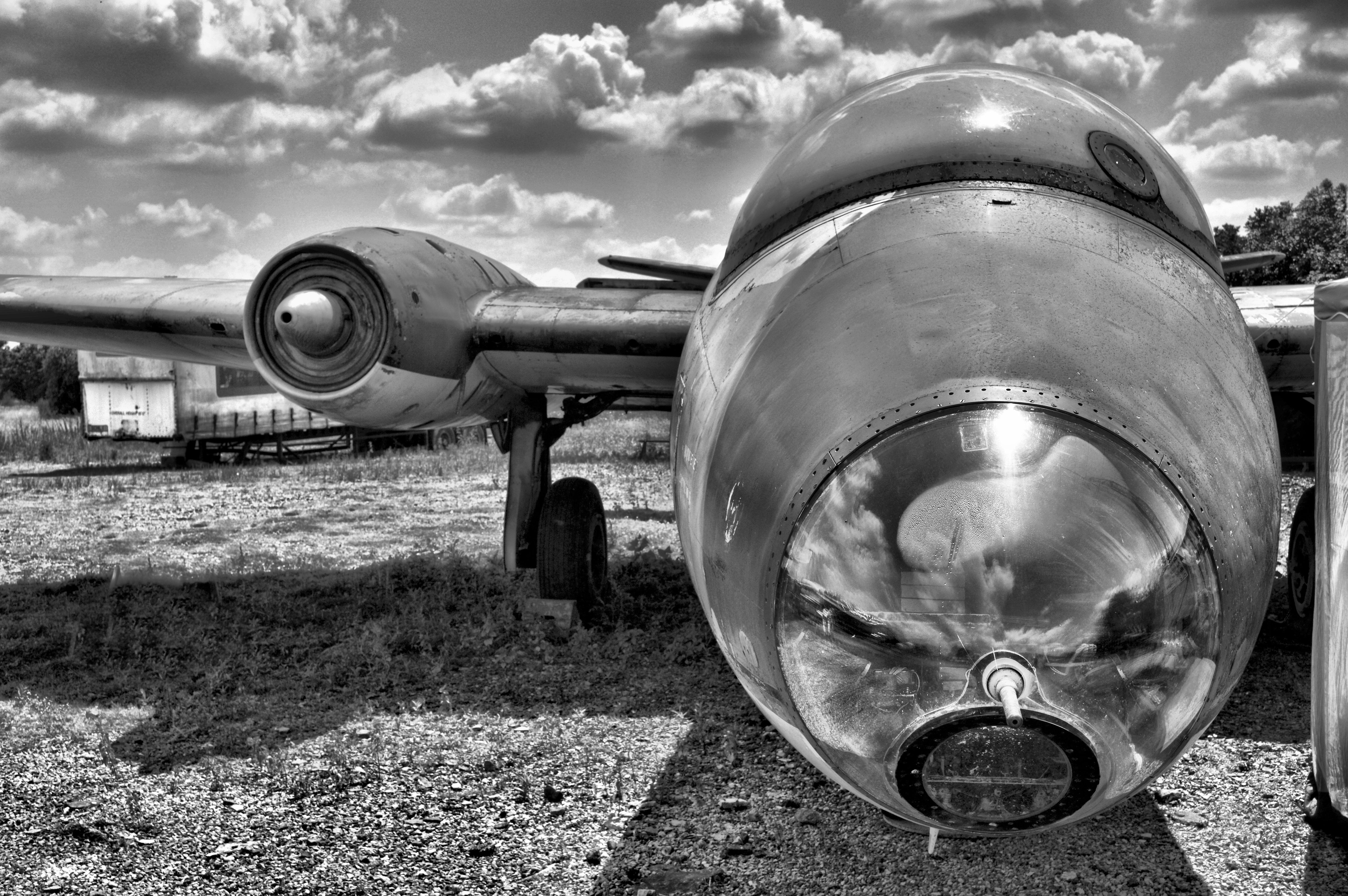 English Electric Canberra, grass, 5K, war, cold war bomber, military, nature, cold war jet, history, built structure, metal, outdoors, field, electric, HD Wallpaper