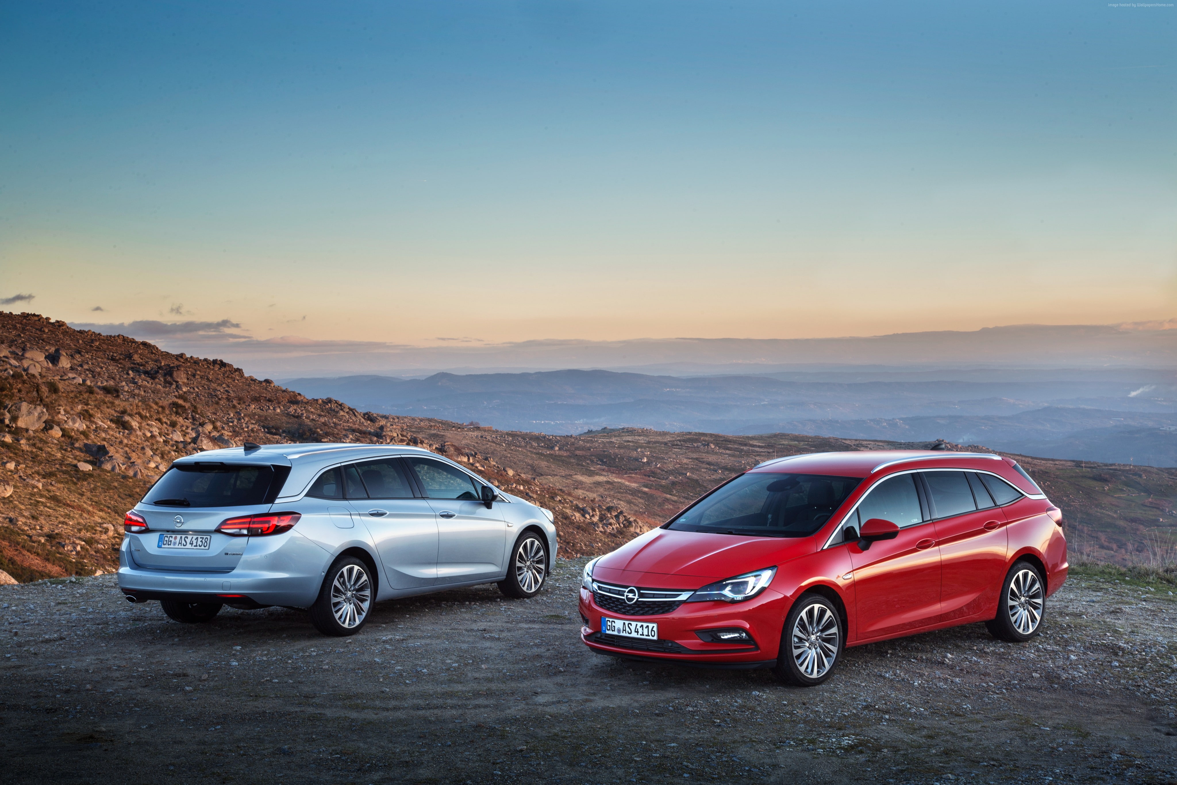 4K, Opel Astra Sports Tourer BiTurbo, red, Sports, HD Wallpaper