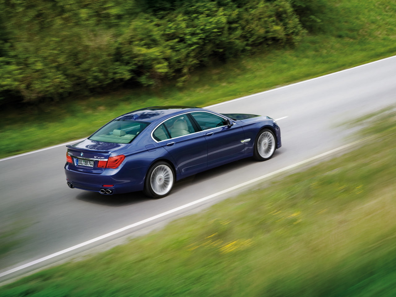 mode of transportation, plant, biturbo, motor vehicle, road, sedan, moving, motion, land, blurred motion, b, land vehicle, nature, no people, day, alpina, HD Wallpaper