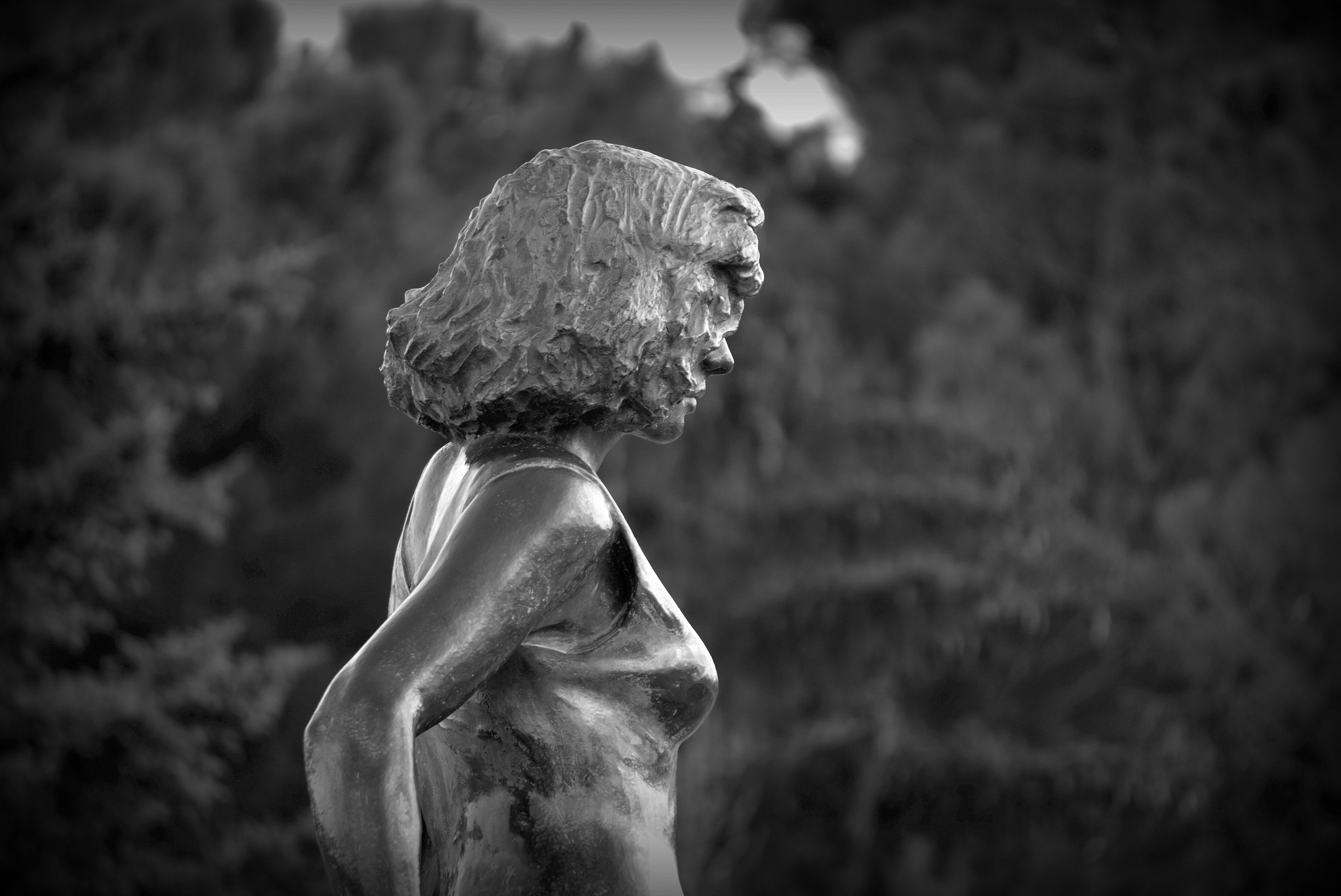 female, creativity, day, outdoors, nature, statue, women, person, bronze, females, representation, sculpture, art and craft, young, adult, human representation, HD Wallpaper