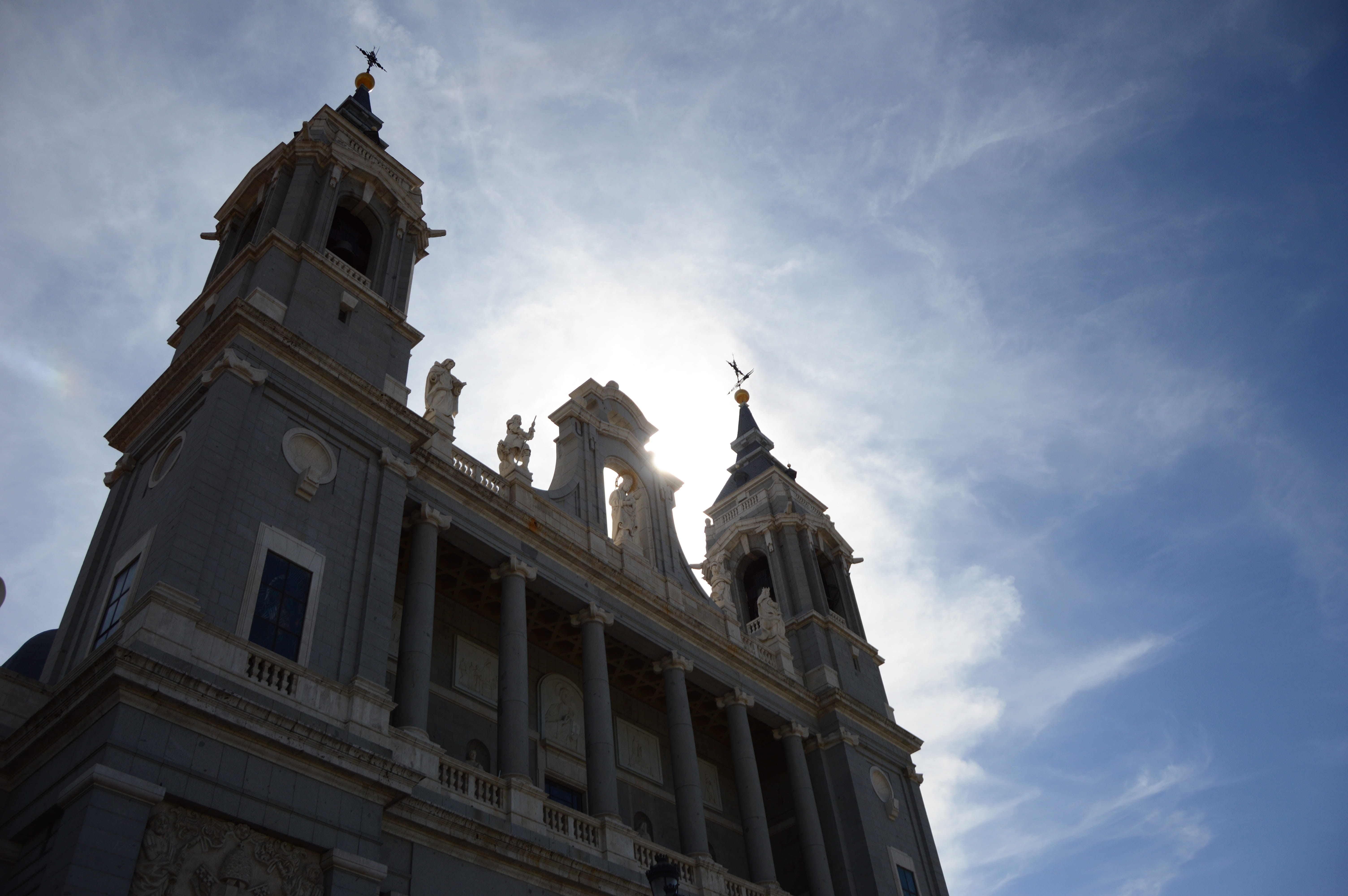 sculpture, sky, architecture, 5K, lovely, spirituality, family, summer, building, madrid, belief, heat, tourism, clouds, city, gothic, religion, the past, HD Wallpaper