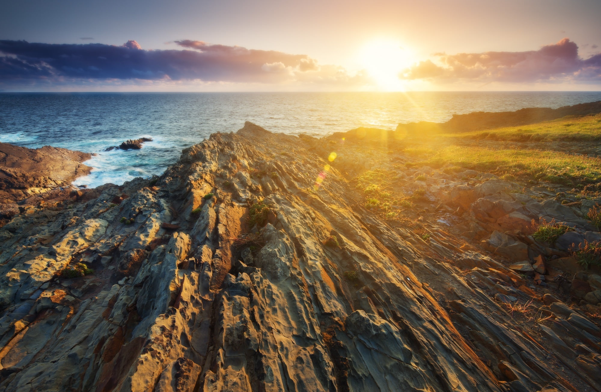 Light, sky, rock, loophead, scenics - nature, Ocean, Beach, scales, beauty in nature, Atlantic, non-urban scene, Nature, solid, Photoshop, water, brown, HD Wallpaper
