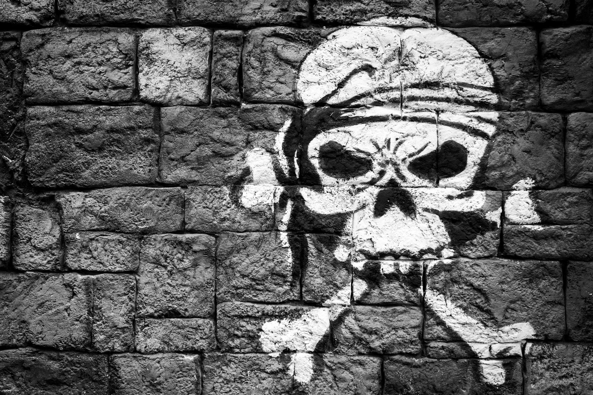 built structure, graffiti, close-up, human representation, stone wall, human skeleton, outdoors, wall - building feature, skull, pattern, architecture, HD Wallpaper