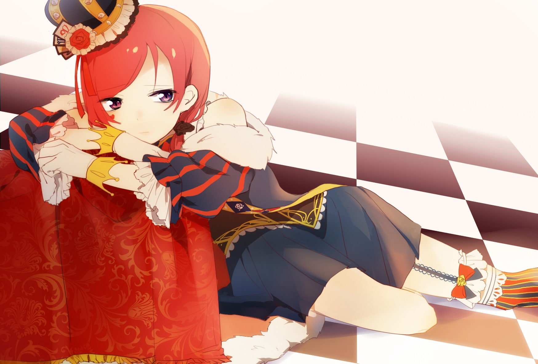 720P, crown, Love Live!, anime girls, Nishikino Maki, anime, HD Wallpaper