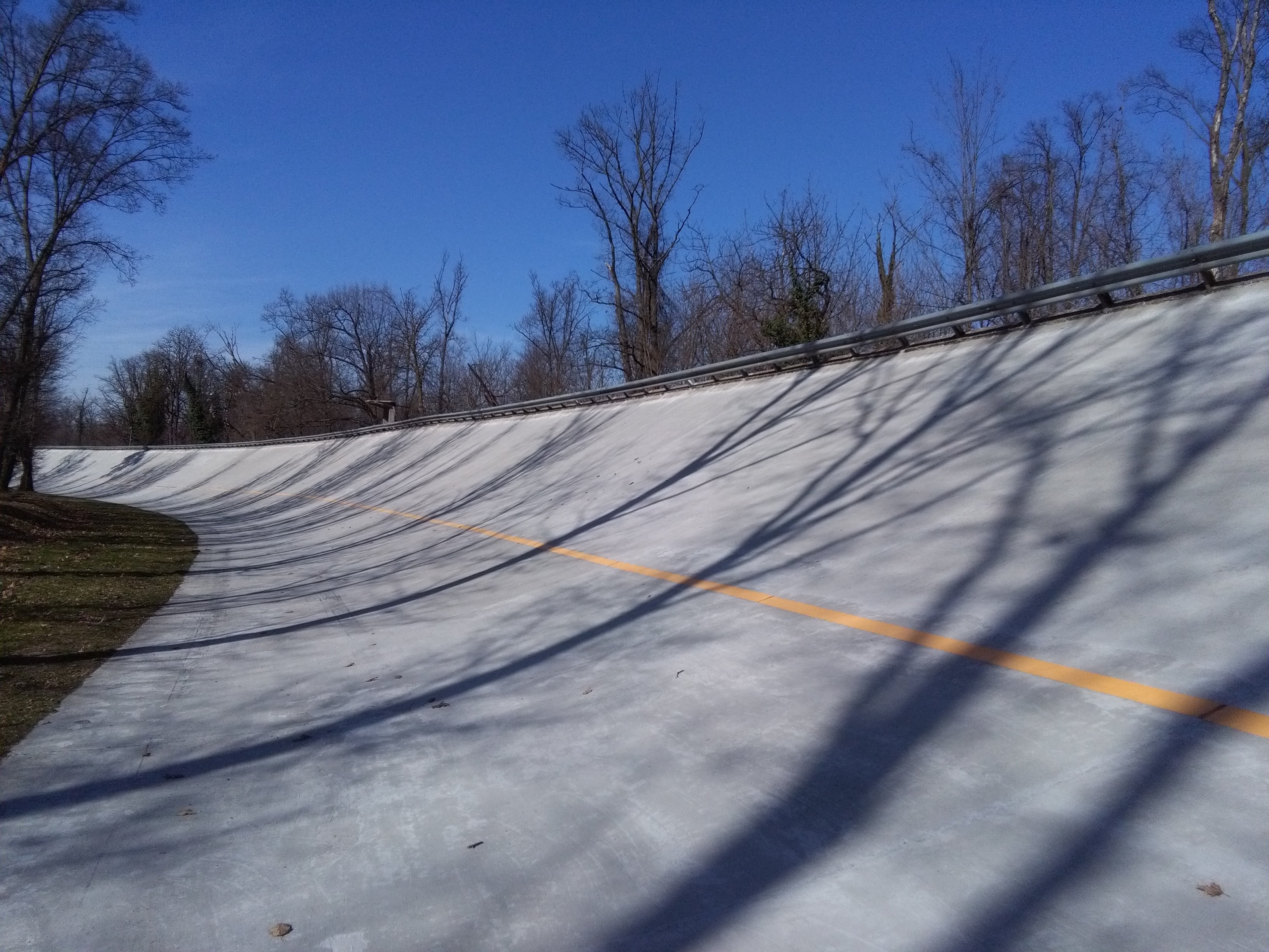 road, day, blue, winter, sky, nature, sport, clear sky, direction, gray, auto track, snow, sunlight, 2K, plant, trees, cold temperature, monza, transportation, HD Wallpaper