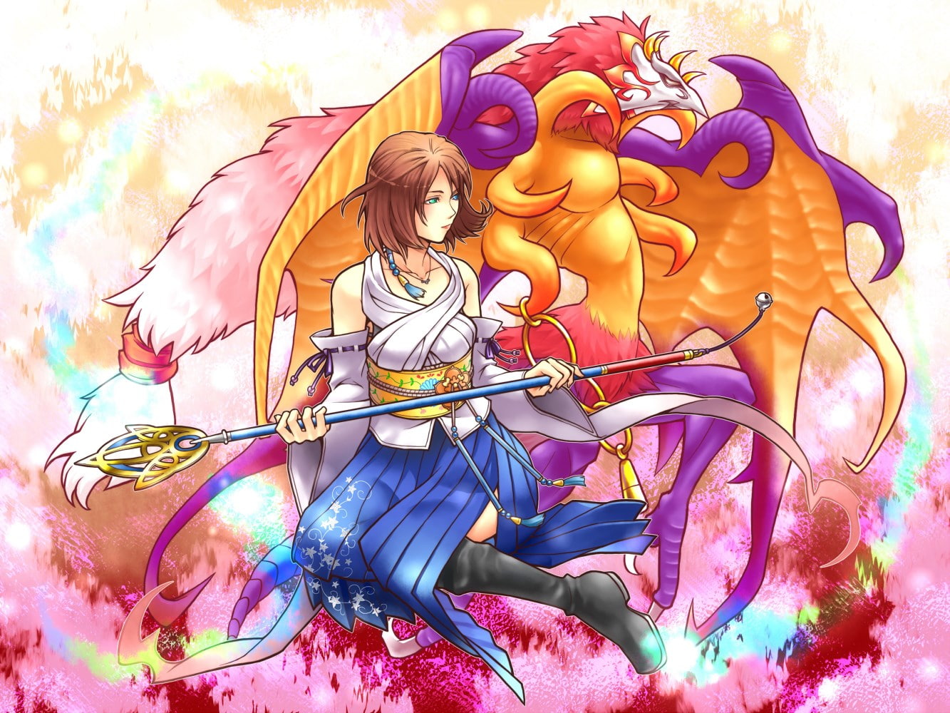 day, craft, close-up, representation, art and craft, belief, male likeness, spirituality, outdoors, no people, pattern, flower, religion, sculpture, final fantasy x 2, HD Wallpaper