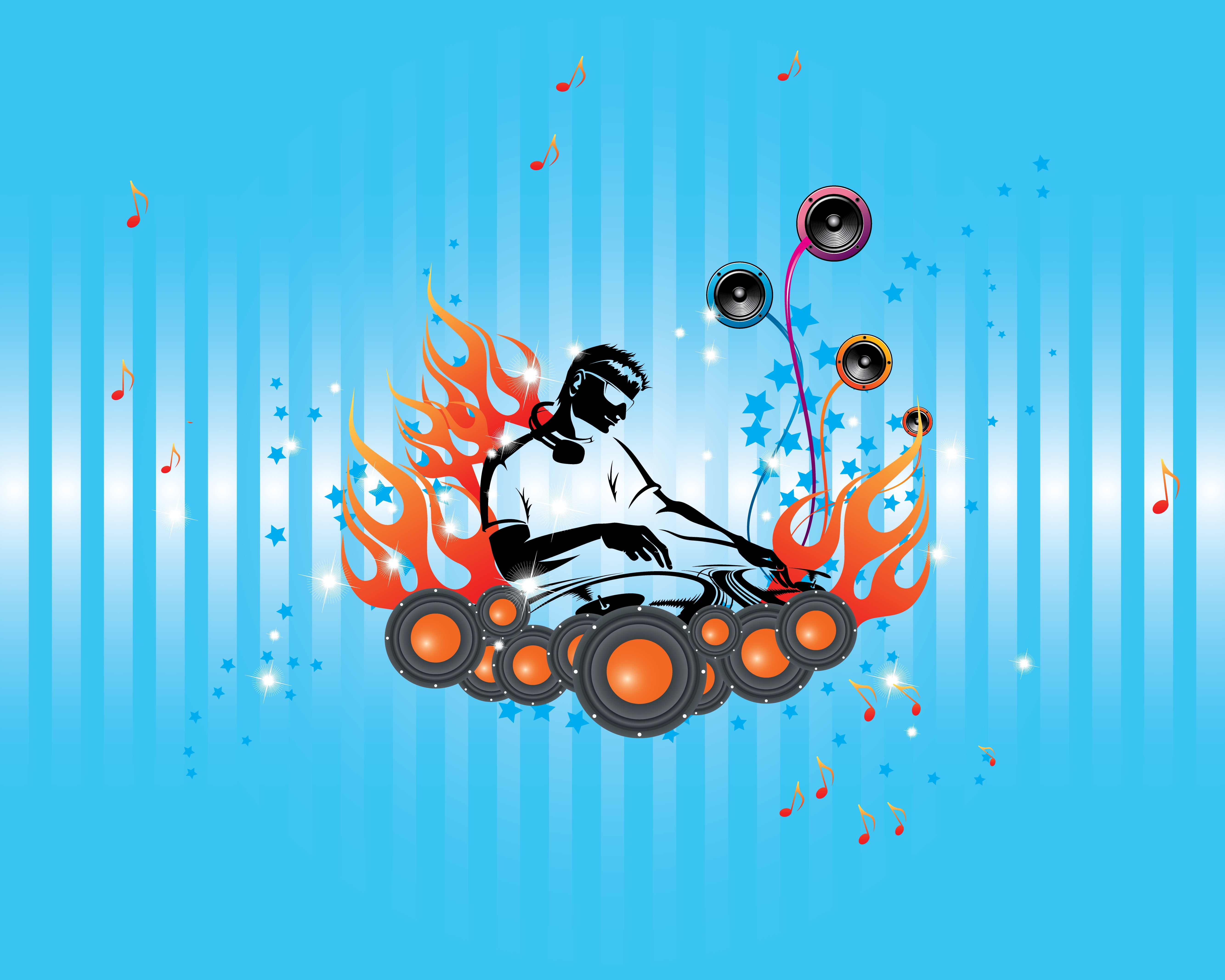 blue, music, digital art, controller, no people, DJ, communication, indoors, minimalism, metal, nature, technology, illustration, abstract, man, using, HD Wallpaper