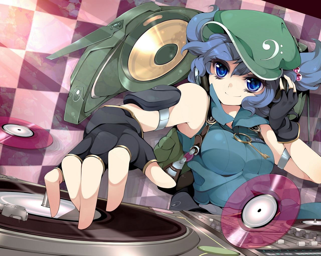 technology, 720P, large group of objects, anime, dj, close-up, no people, playing, representation, connection, smile, computer Graphic, still life, vector, HD Wallpaper