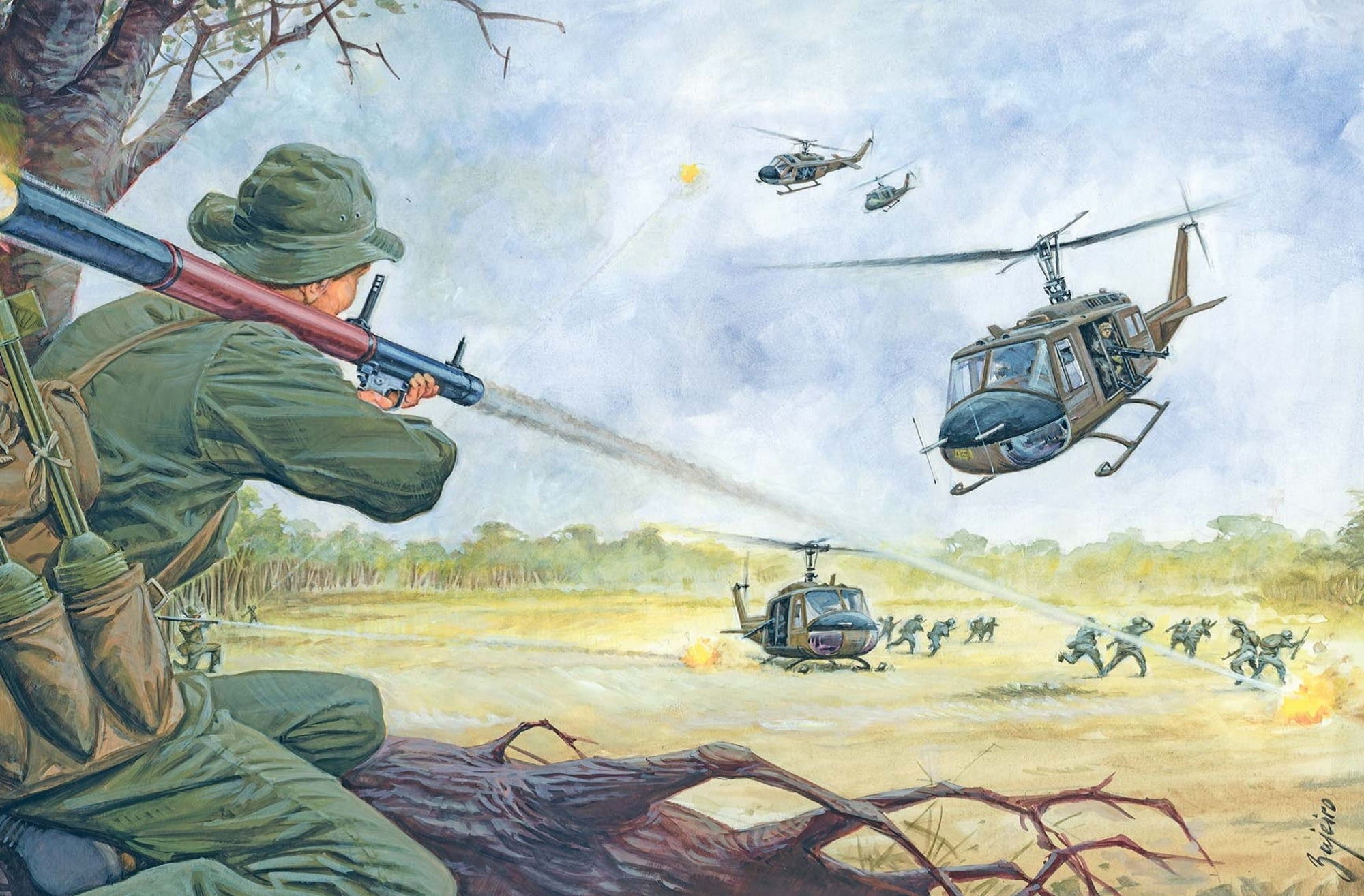 protection, shots, nature, occupation, digital composite, two people, soldiers, people, combat, figure, explosions, helicopters, outdoors, air vehicle, HD Wallpaper
