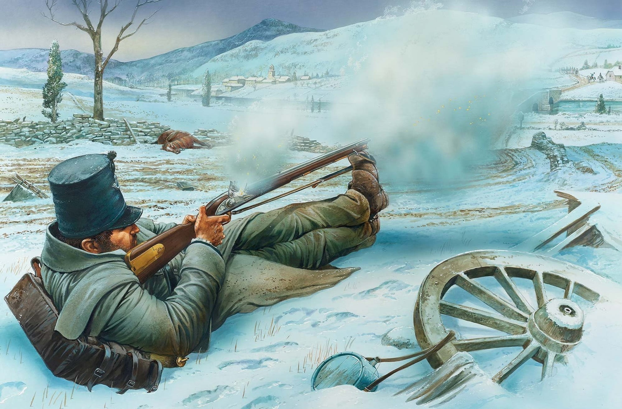 the city, to stop, sitting, leisure activity, two people, figure, rifle, river, shooting, full length, soldiers, activity, men, lying down, art, mountain, HD Wallpaper