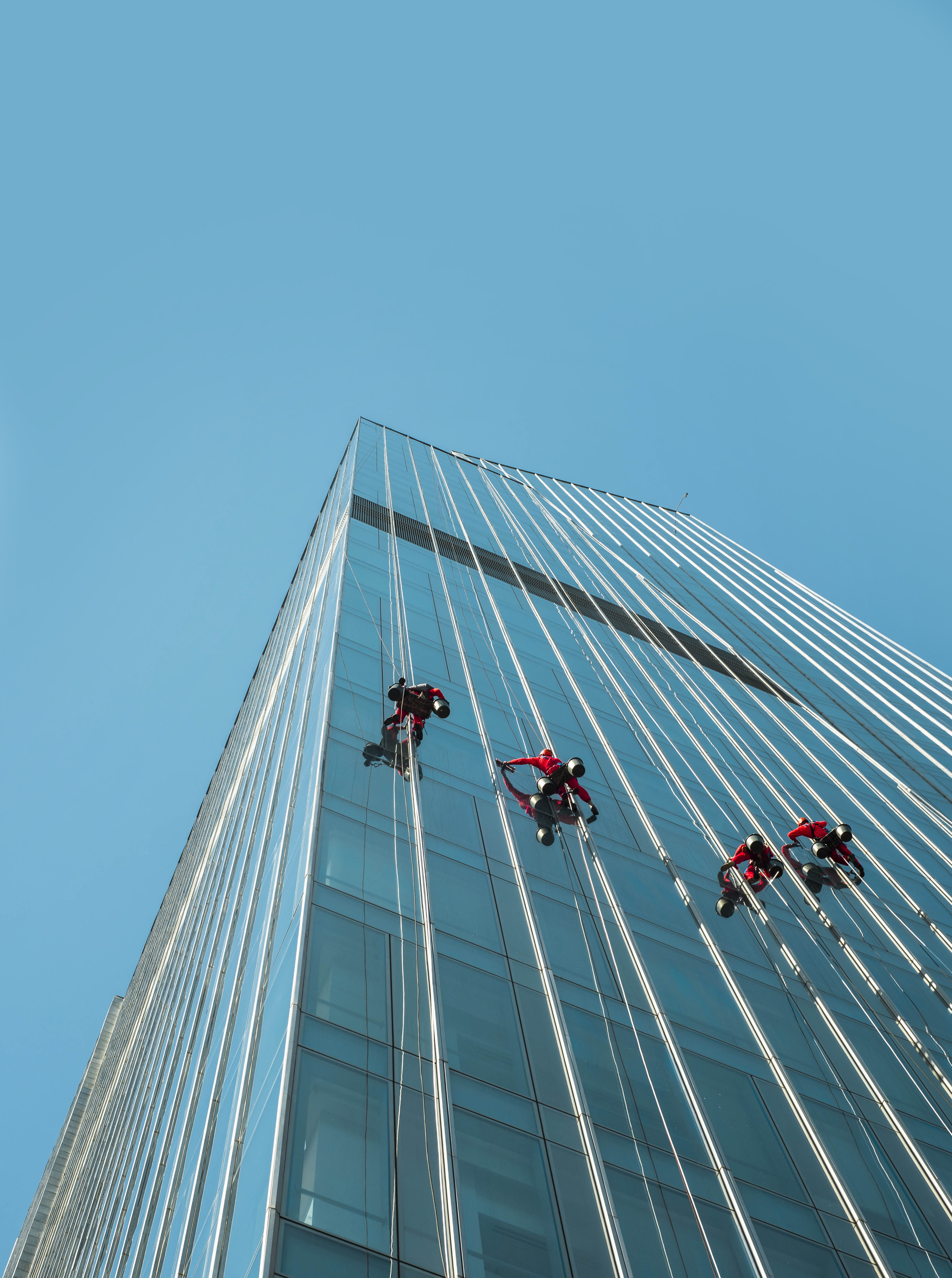nature, leisure activities, light, bridge, men, 5K, glass, human, person, azure sky, glass - material, people, modern, occupation, almaty, working, outdoors, Phone HD Wallpaper