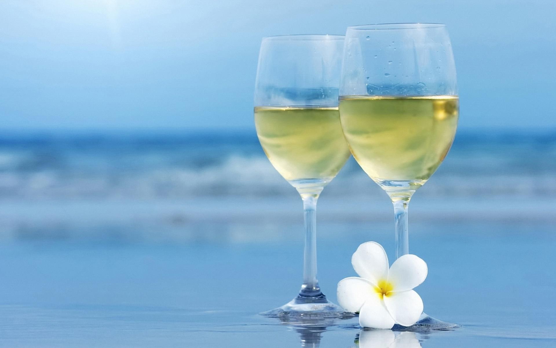 nature, beach, nature and landscapes, 1080P, glasses, moment, champagne, two, HD Wallpaper