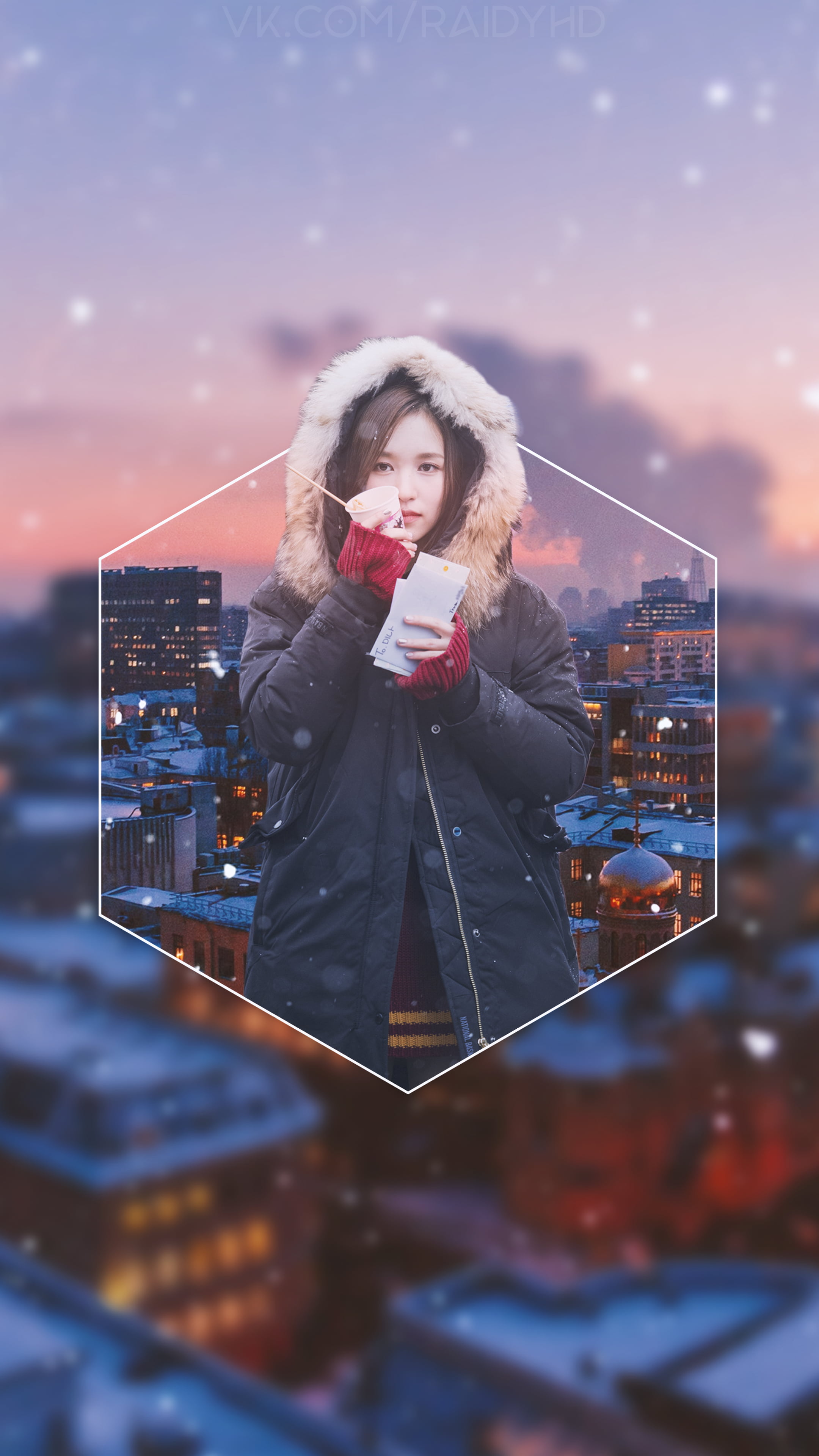 4K, Asian, cityscape, women, picture-in-picture, Twice, model, Phone HD Wallpaper