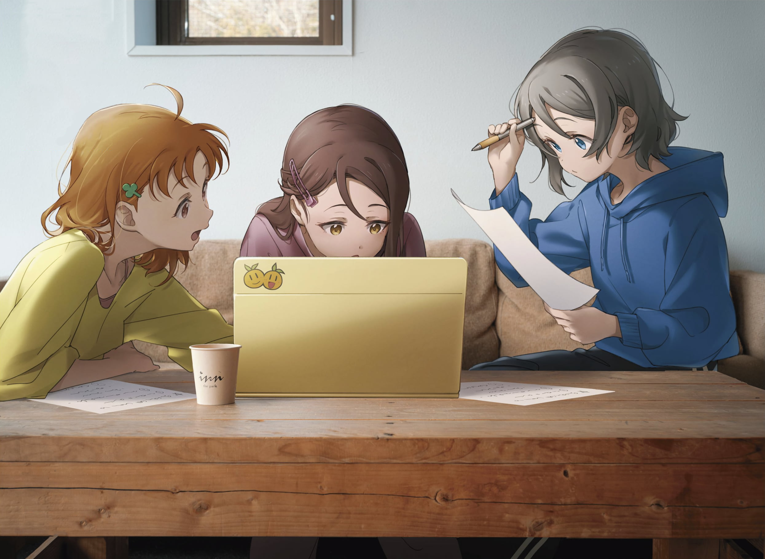 Love Live Series, Love Live!, Watanabe You, Takami Chika, 1080P, Sakurauchi Riko, Love Live! Sunshine, laptop, HD Wallpaper