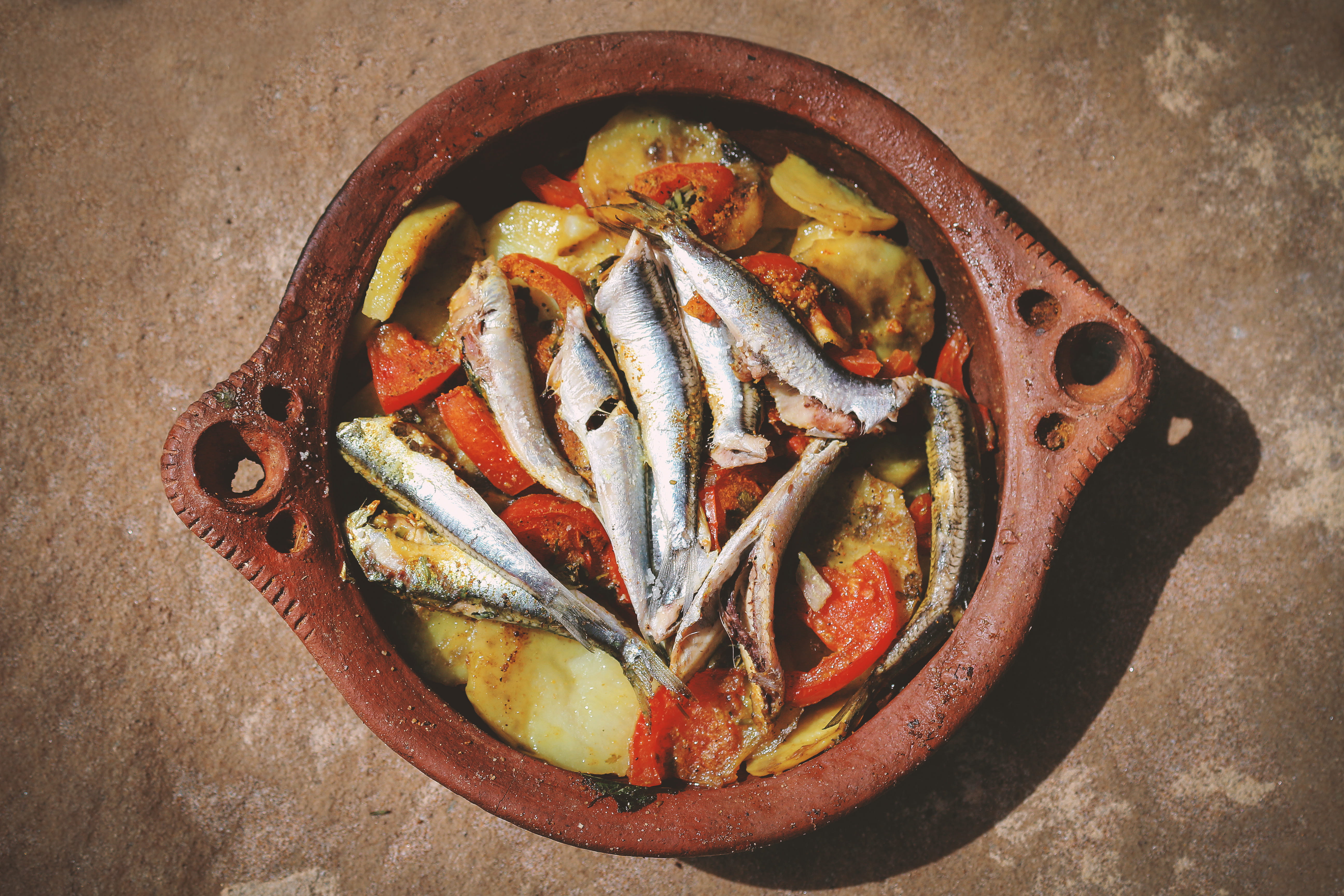 morocco, seafood, freshness, serving size, tajin, 5K, plate, animal, asilah beach, tomat, colors, food and drink, fish, close-up, food morocco, still life, HD Wallpaper