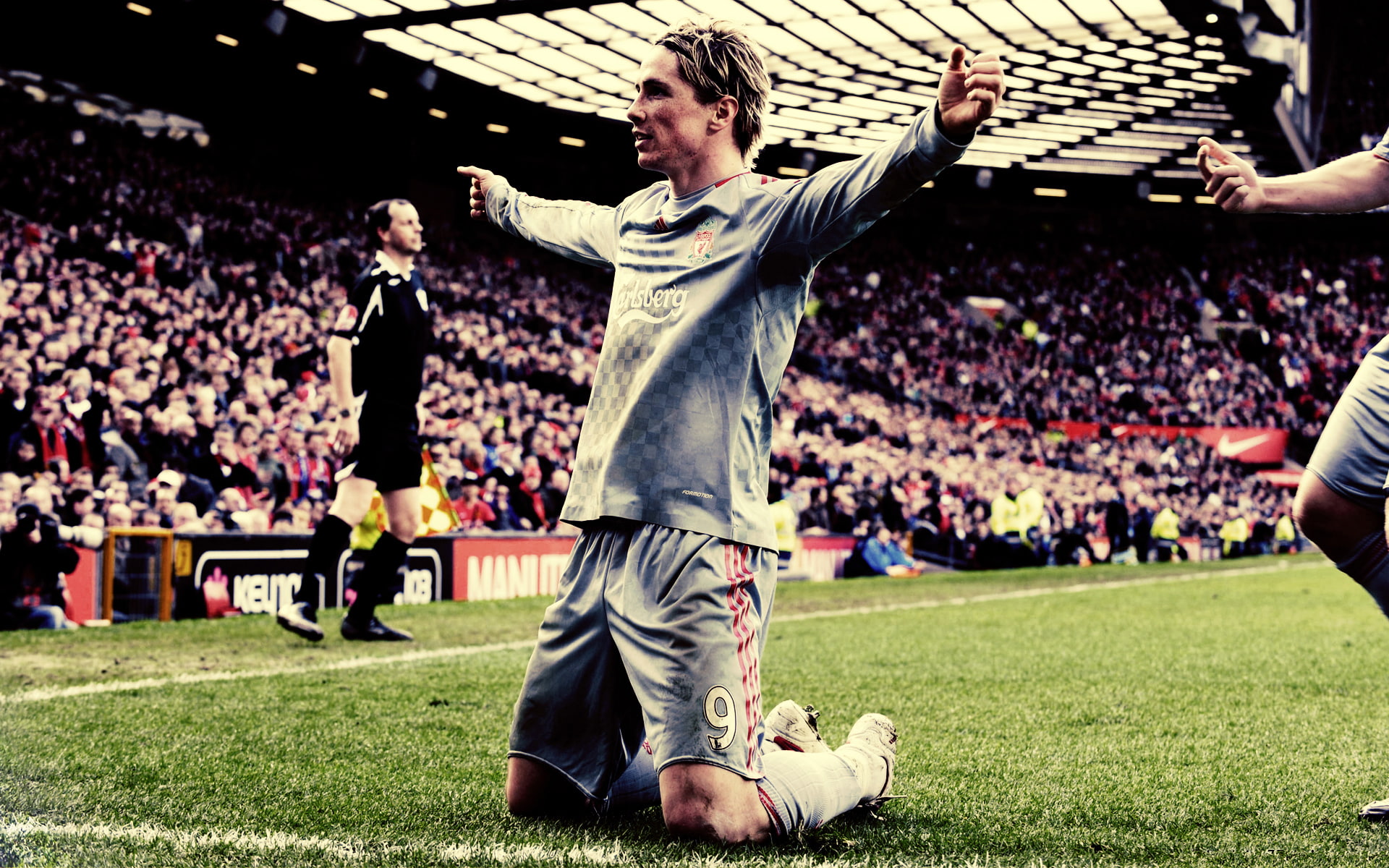 field, sport, moments of victory, Fernando Torres, football, Liverpool, grass, players, football liverpool, victory, athletes, joy, 1080P, HD Wallpaper