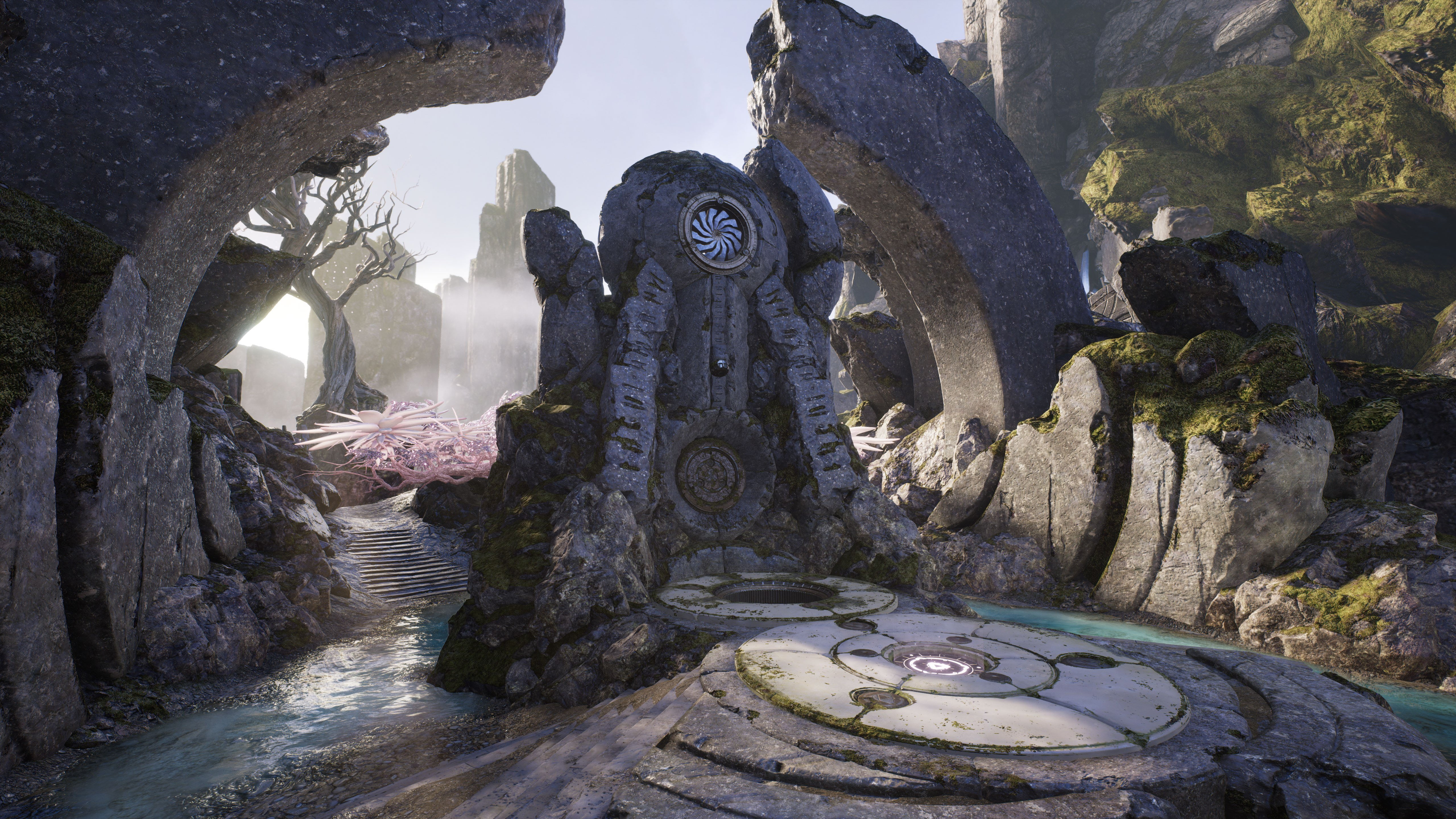 sci, statue, paragon, armor, shooter, Arena, 5120x2880 px, online, human representation, architecture, craft, no people, mecha, battle, rock, warrior, water, HD Wallpaper