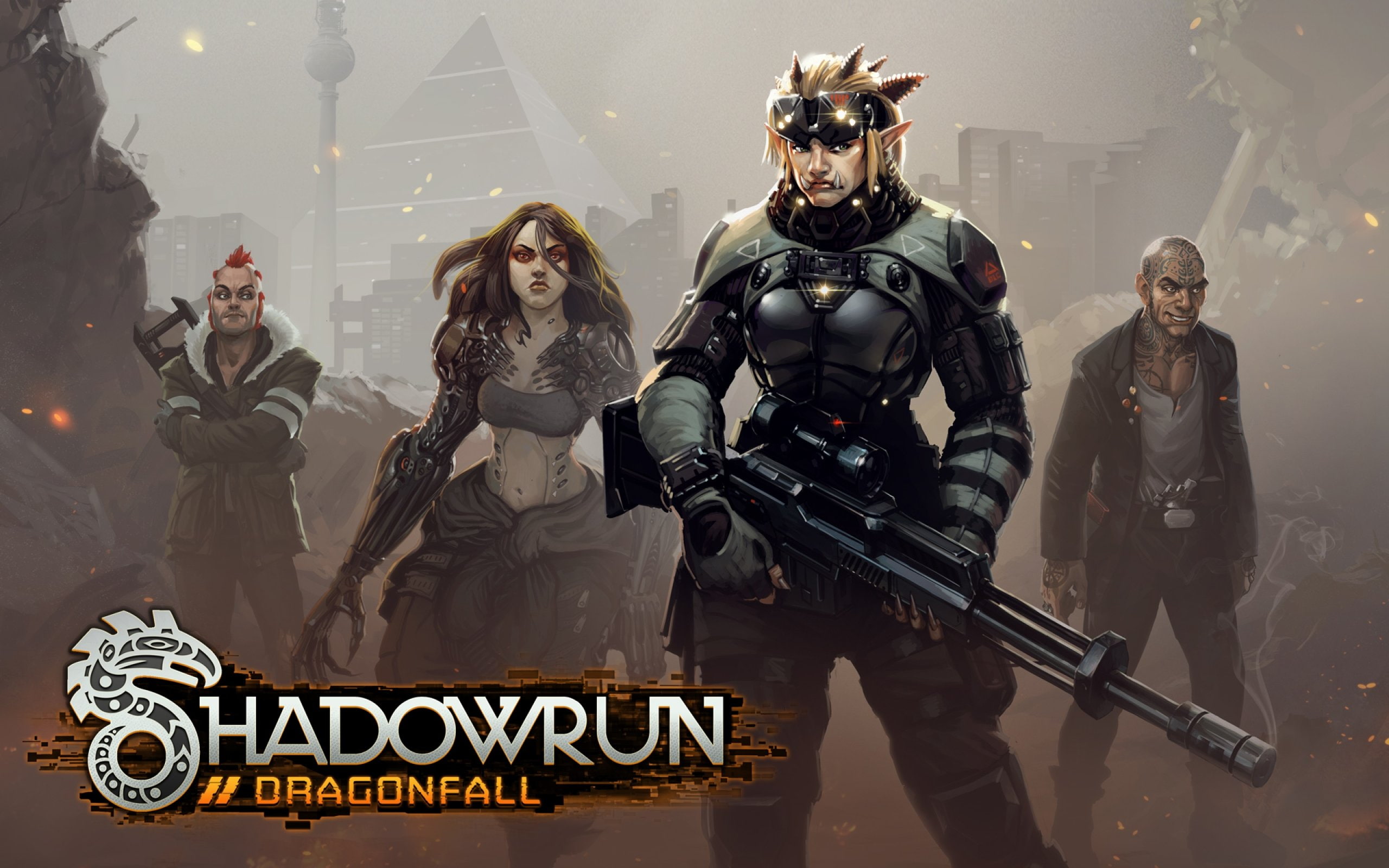 rpg, sculpture, fi, 2K, no people, aggression, Fighting, communication, front view, cyberpunk, wall - building feature, poster, western script, 2560x1600 px, HD Wallpaper