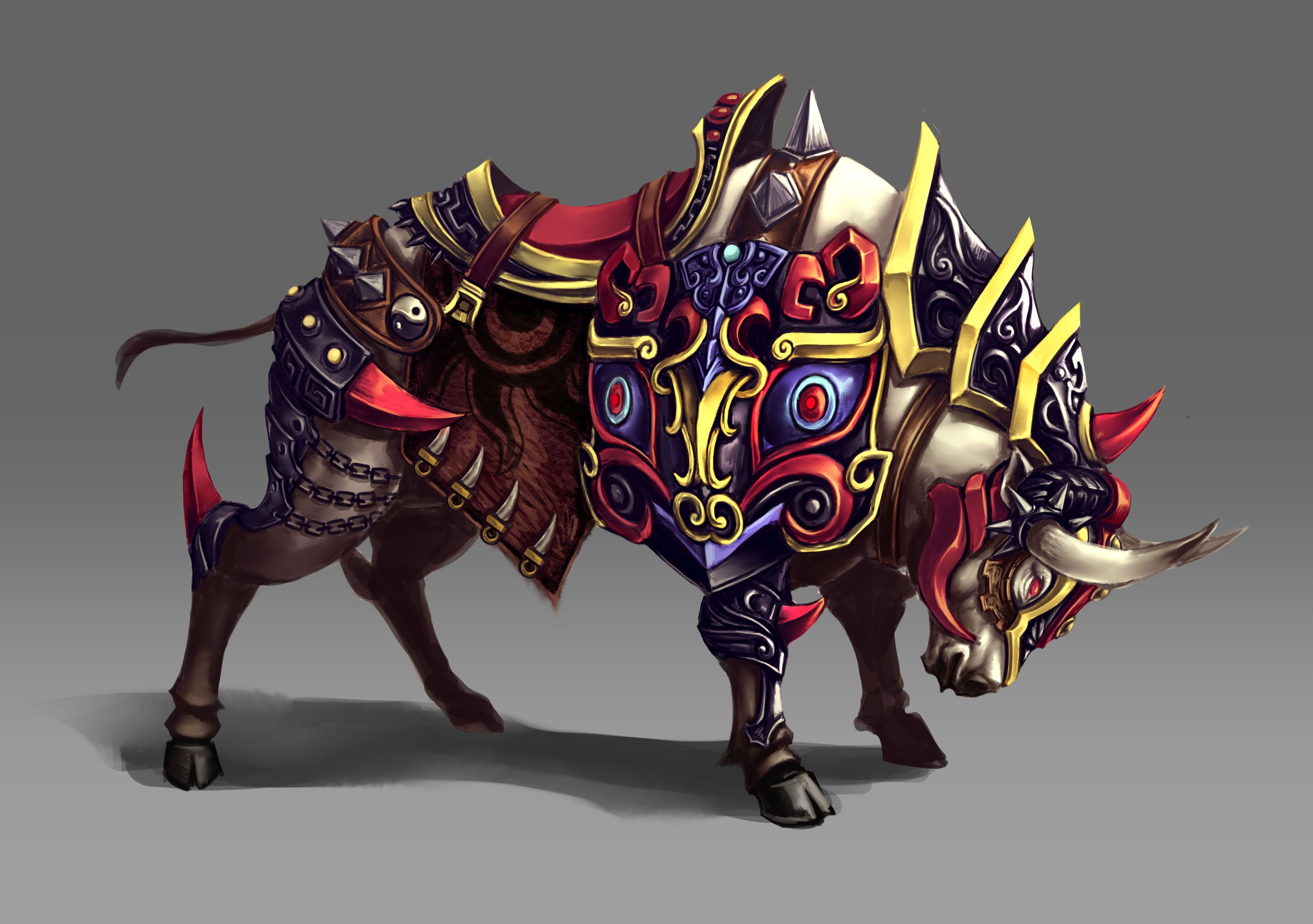 anime, Asian, Fighting, warrior, ninja, rpg, 2953x2079 px, Magic, 2K, creature, samurai, Cow, online, metin, mmo, bull, 2, action, fantasy, HD Wallpaper