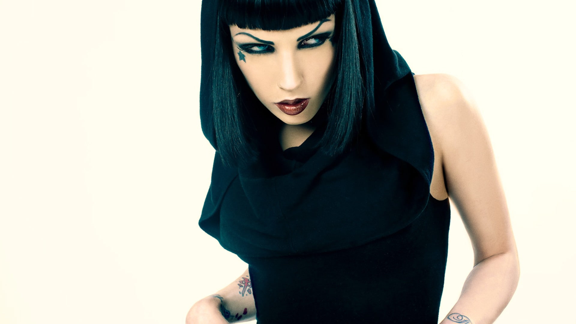makeup, tattoo, model, women, 1080P, Asphyxia Noir, HD Wallpaper
