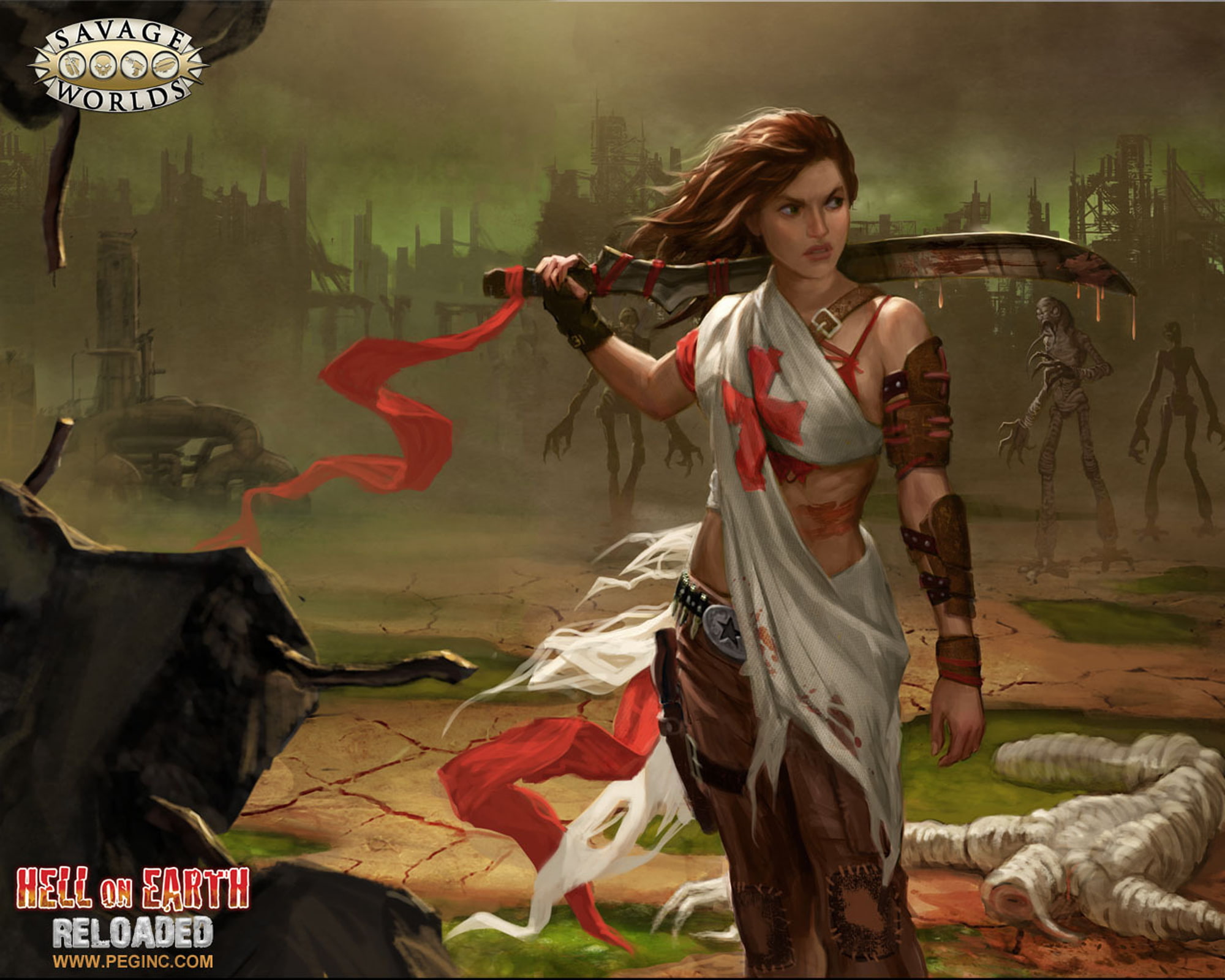 earth, image, d, warrior, zombies, apocalyptic, digital, deadlands, reloaded, art, templar, 1080P, post, wasteland, girl, hell, picture, woman, HD Wallpaper