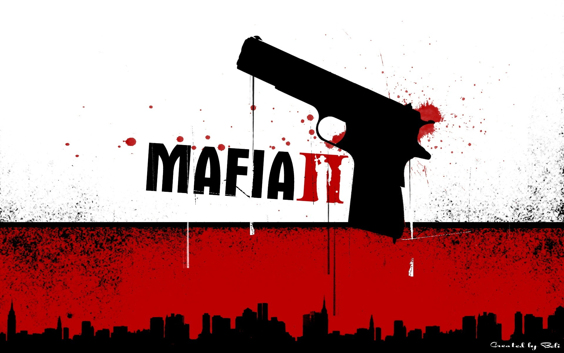red, black, gun, mafia2, 1080P, HD Wallpaper
