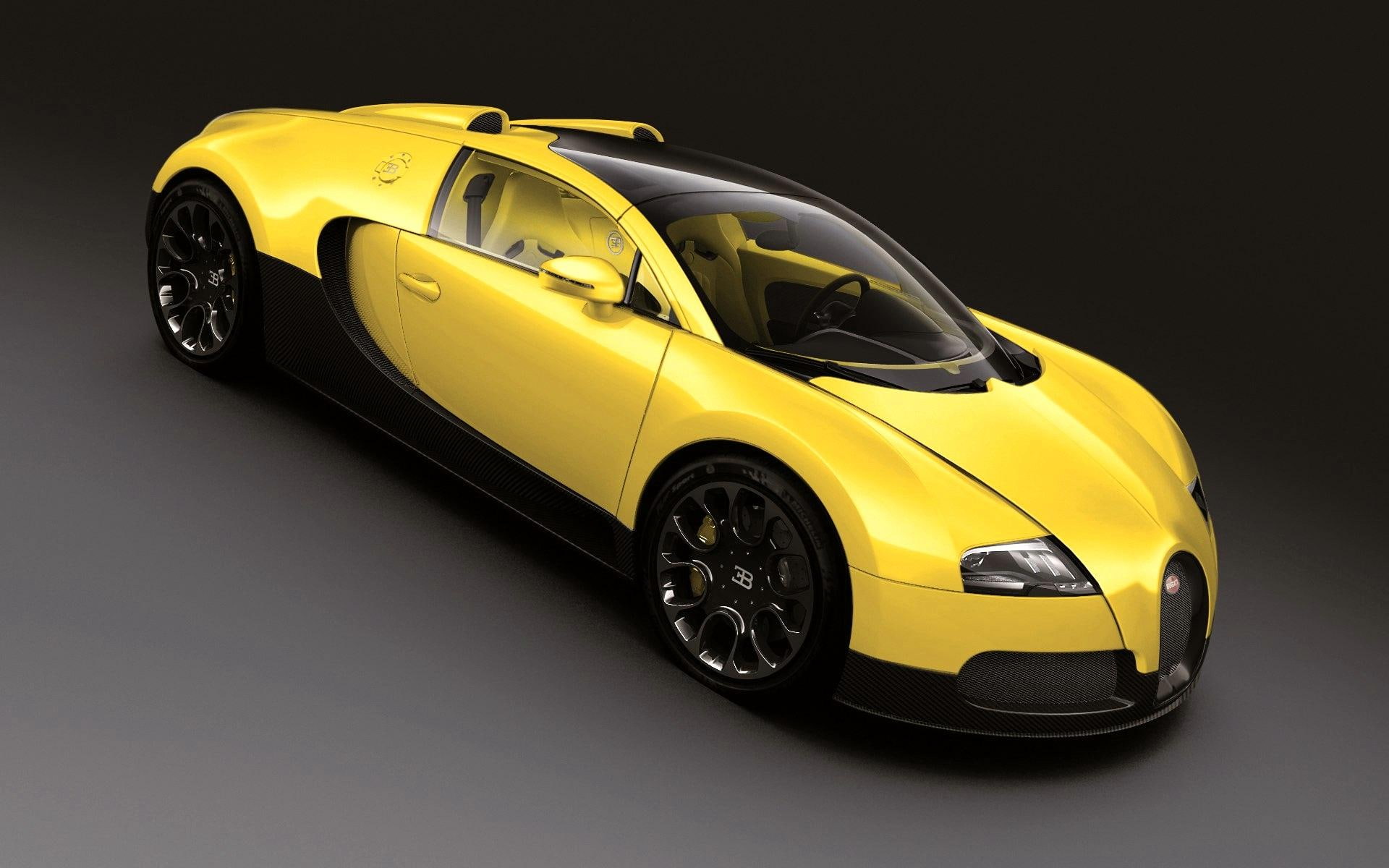 2011, 16.4, ccoupe, bugatti, grand, black, sport, yellow, 1080P, veyron, HD Wallpaper