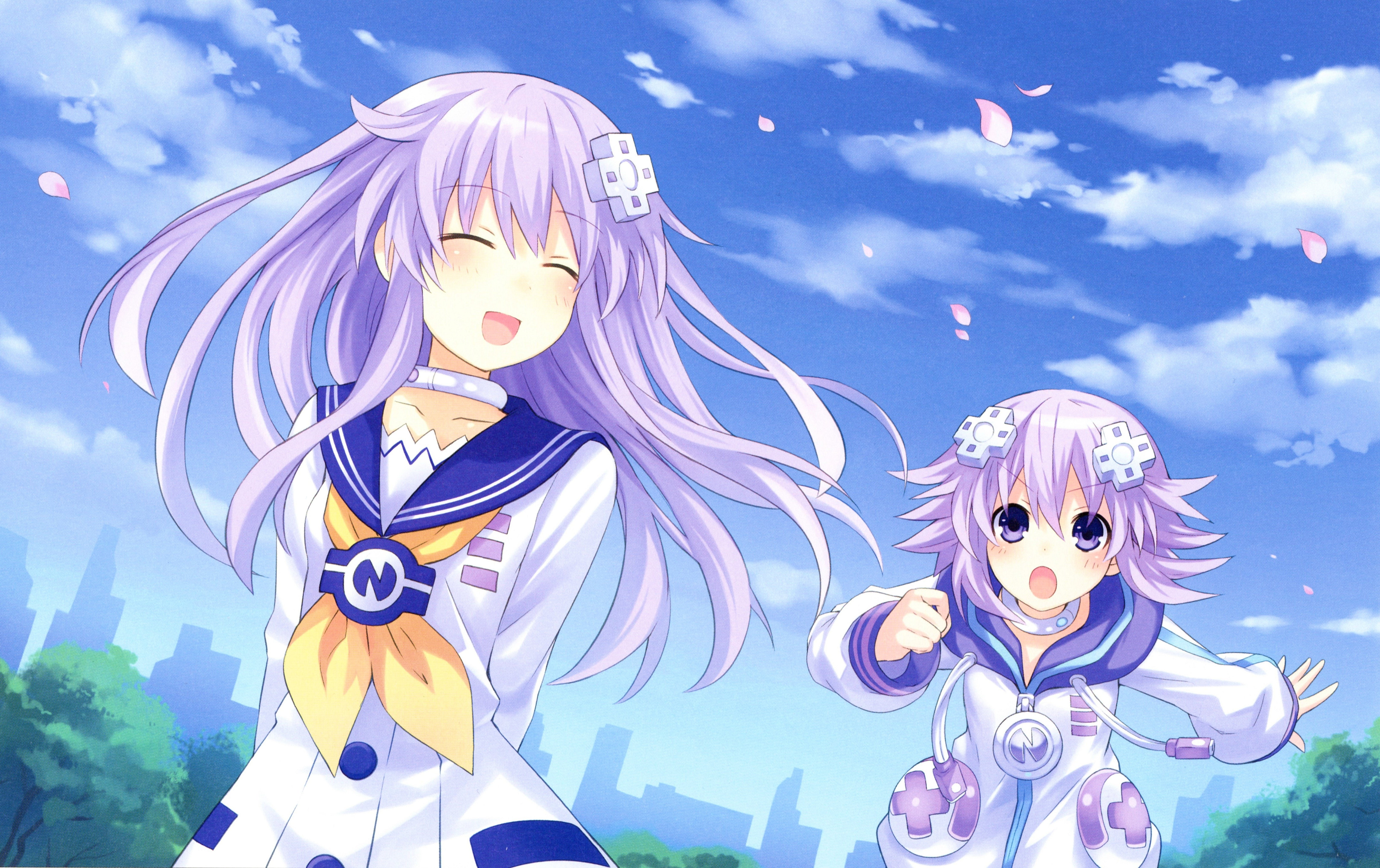 Neptune (Hyperdimension Neptunia), Hyperdimension Neptunia, Nepgear (Hyperdimension Neptunia), 5K, Video Game, HD Wallpaper