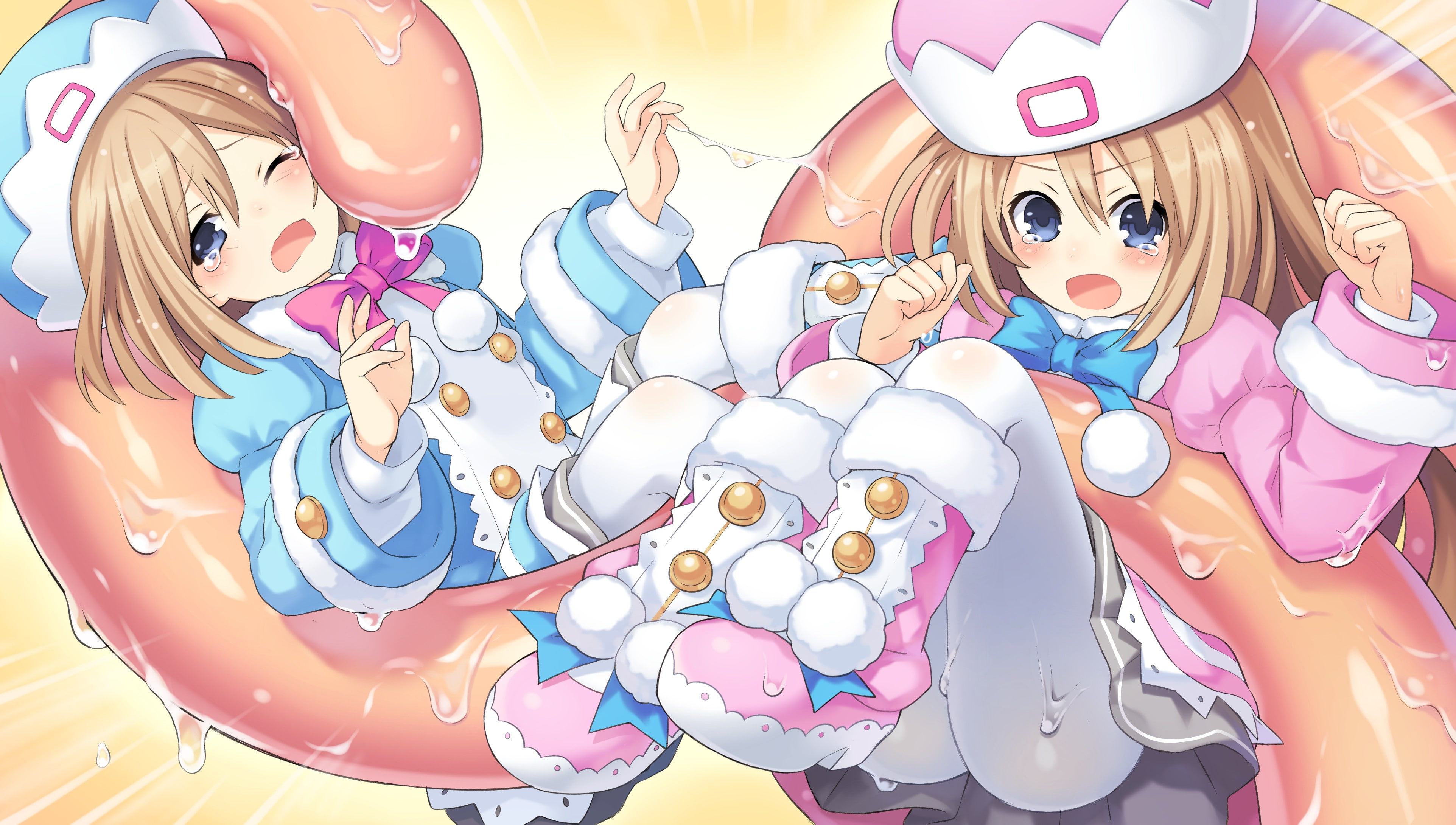 Rom (Hyperdimension Neptunia), anime, Anime Girls, Ram (Hyperdimension Neptunia), Hyperdimension Neptunia, 4K, HD Wallpaper