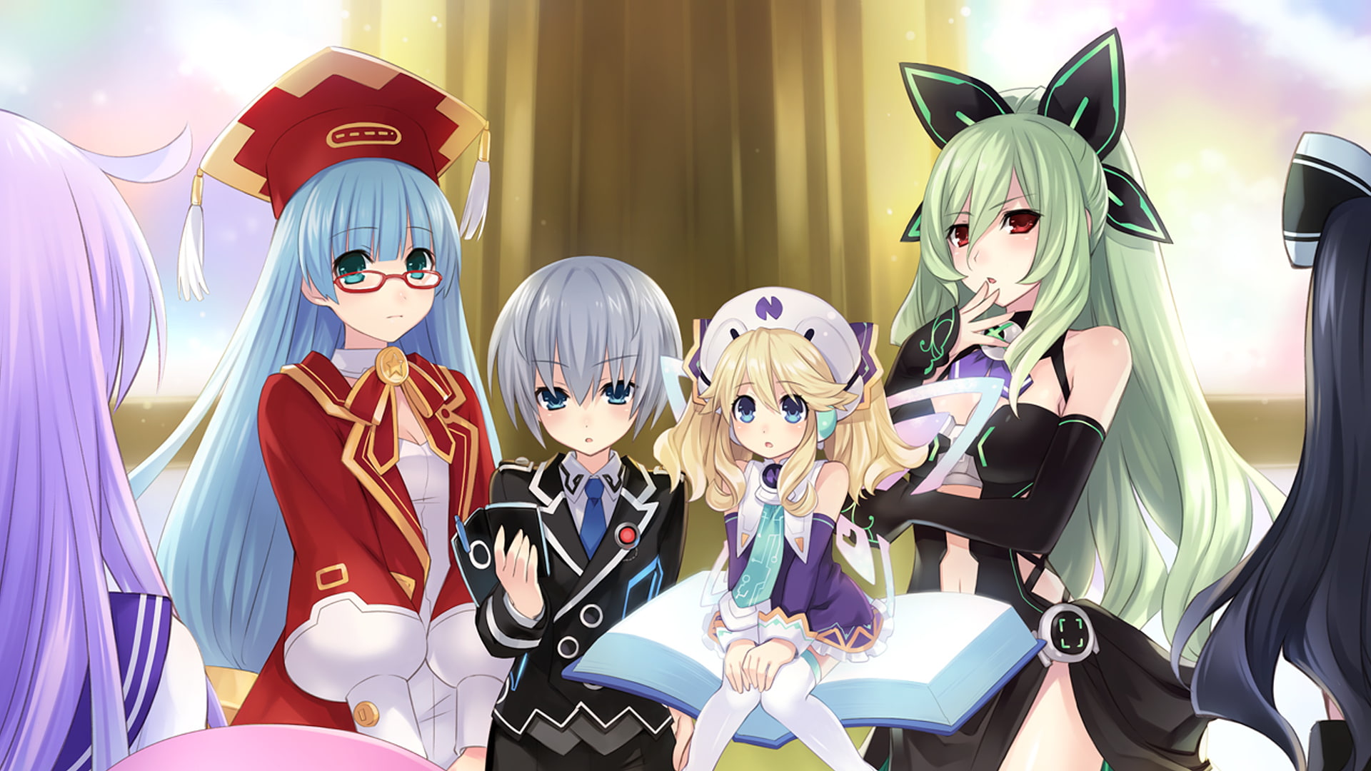 Ram (Hyperdimension Neptunia), 1080P, Video Game, Histoire (Hyperdimension Neptunia), Chika Hakozaki, Kei Jinguji, Uni (Hyperdimension Neptunia), Nepgear (Hyperdimension Neptunia), HD Wallpaper