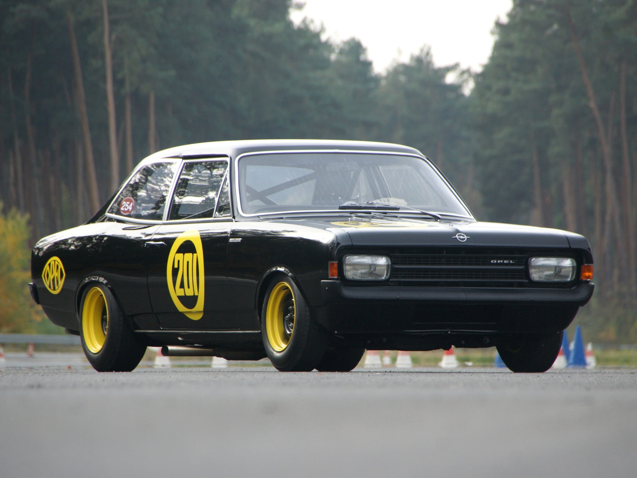 1968, race, 1080P, opel, witwe, classic, schwarze, racing, rekord, HD Wallpaper