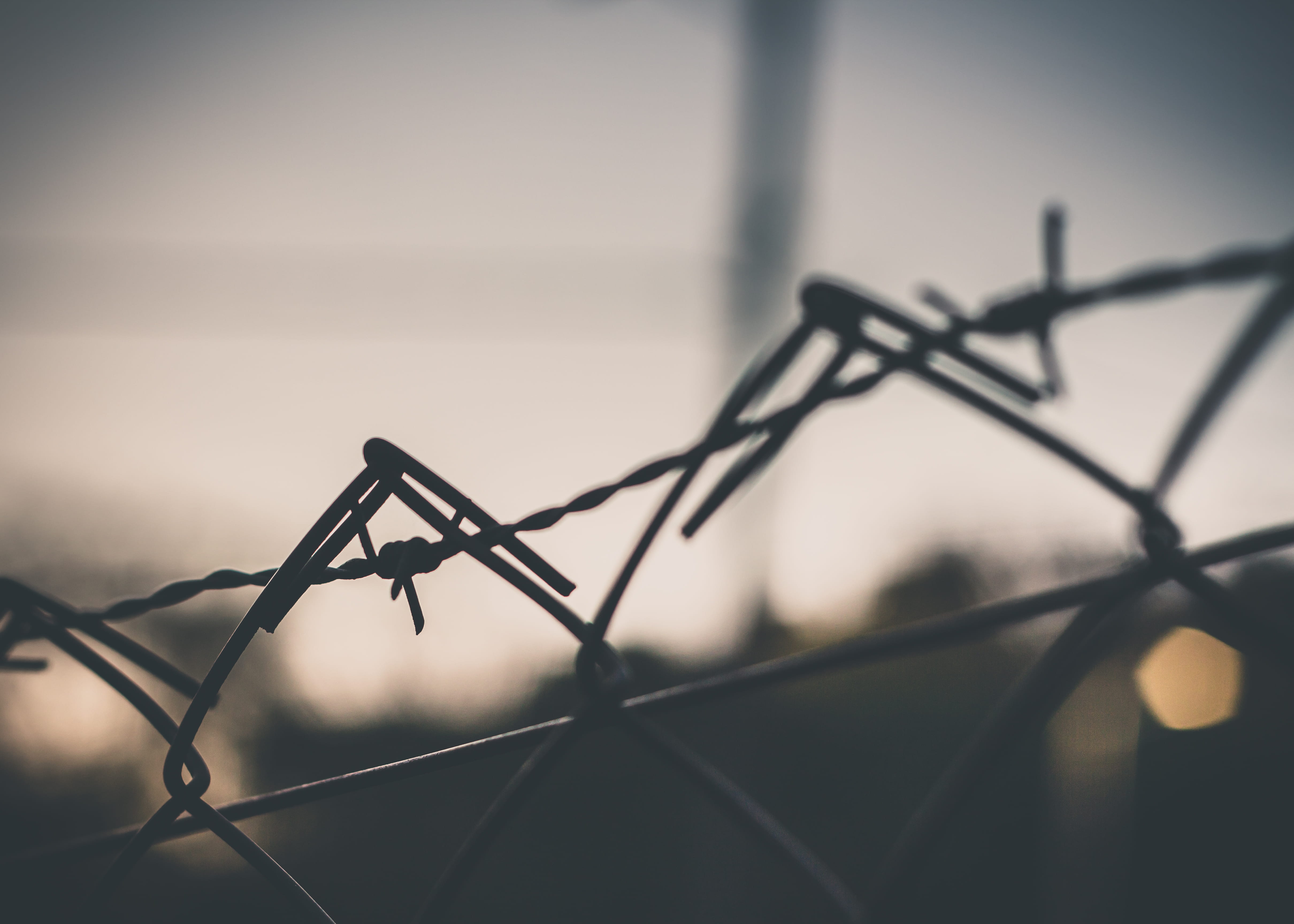 authorial, nature, protection, out, outdoors, security, fence, chainlink fence, close-up, barrier, 4K, day, barbed wire, safety, ribeirão preto, sky, no people, HD Wallpaper