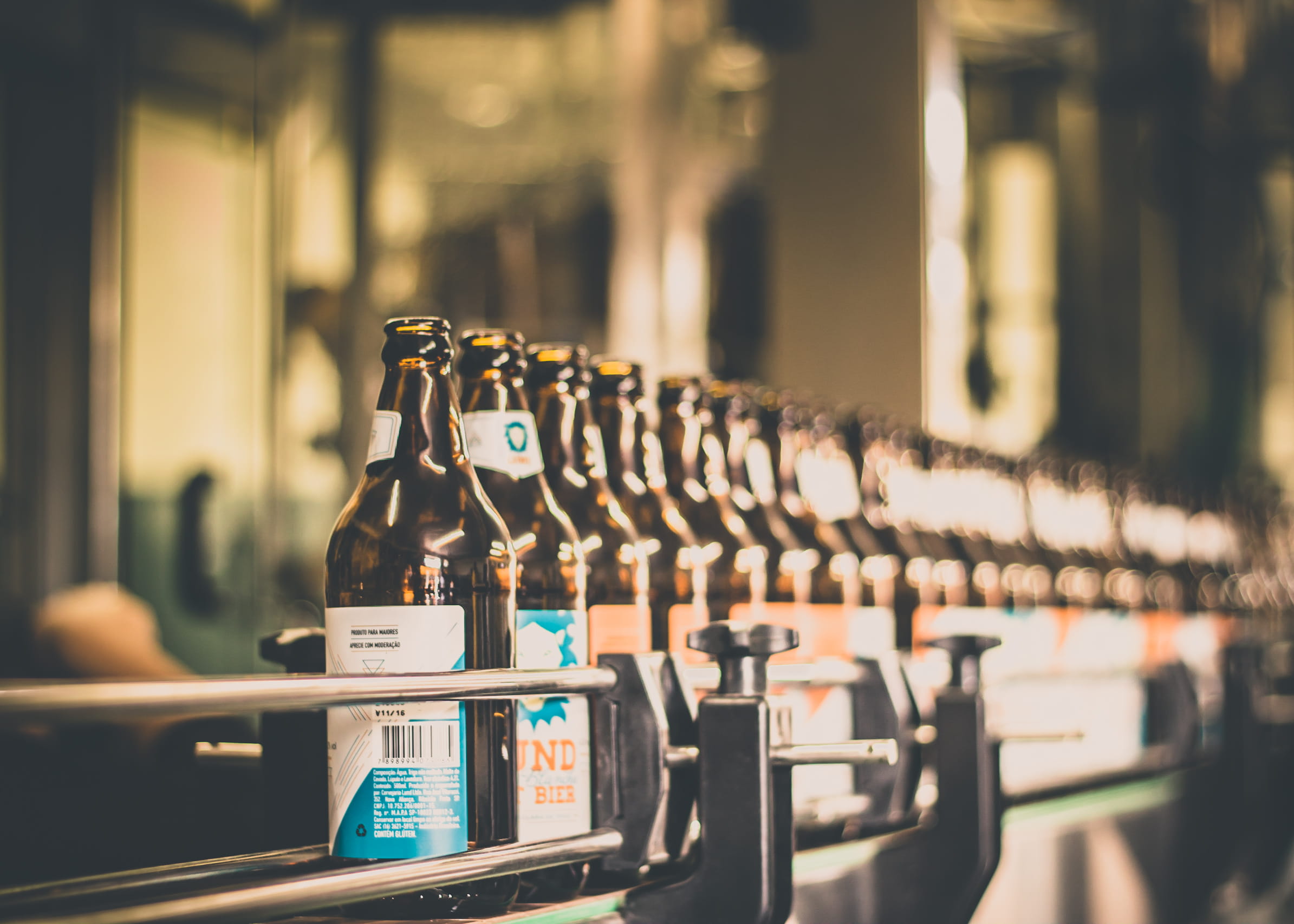 brazil, text, authorial, indoors, bar counter, 1080P, ribeirão preto, arrangement, beer, food and drink, bottle, in a row, machinery, metal, focus on foreground, HD Wallpaper