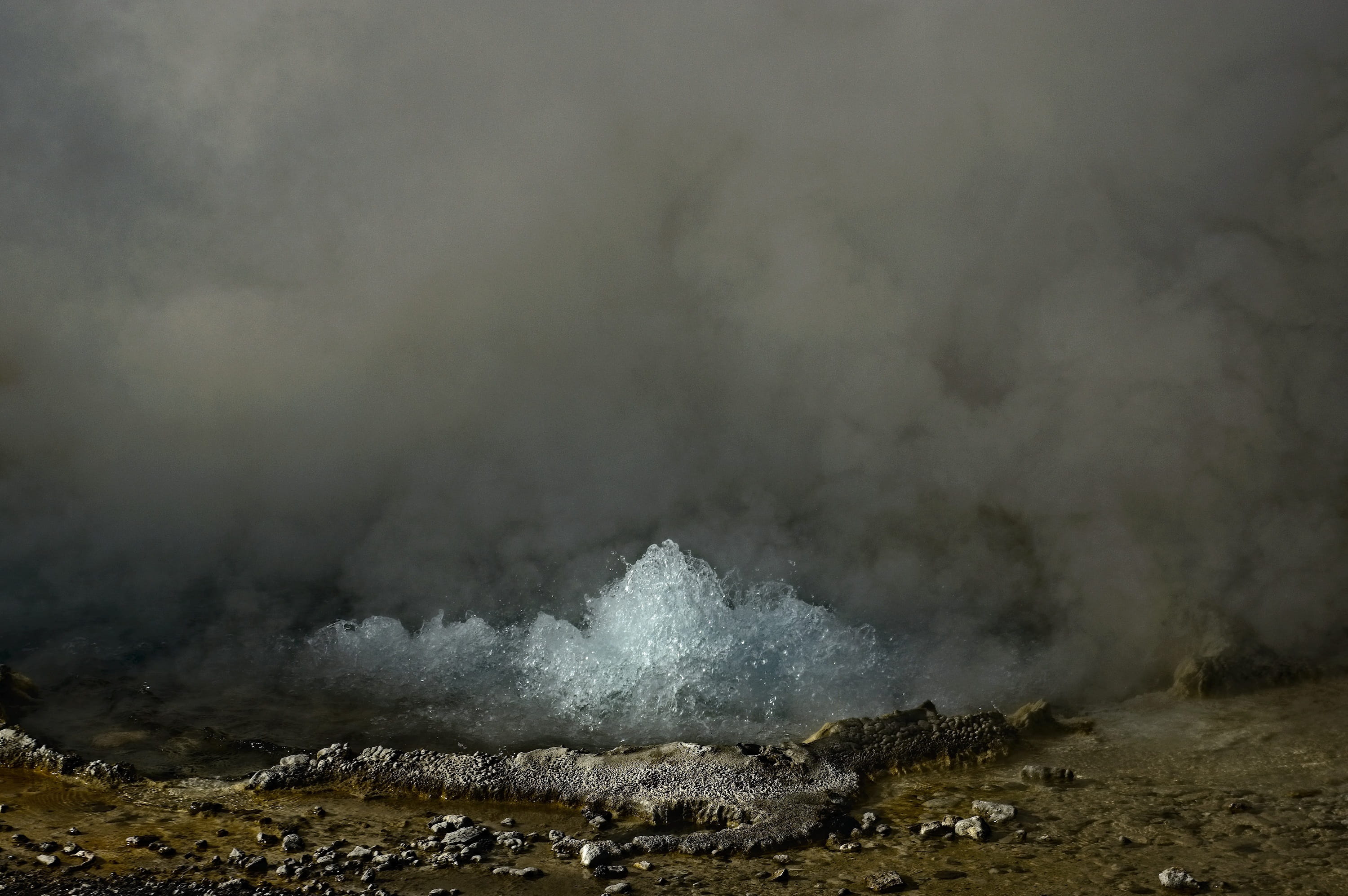 america, solid, geyser, hot, rock - object, ojo caliente spring, thermal, rock, mountain, heat, froth, environment, outdoors, boiling, land, 2K, geothermal, HD Wallpaper