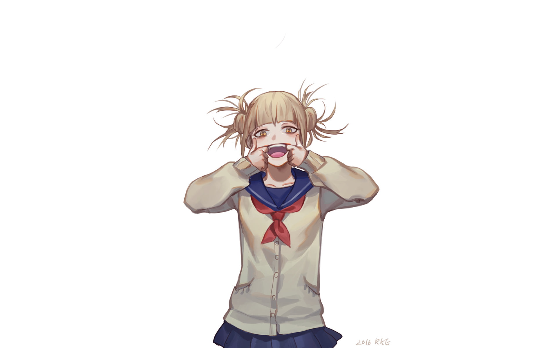 1080P, Smile, School Uniform, Yellow Eyes, Himiko Toga, Anime, Girl, My Hero Academia, Blonde, HD Wallpaper