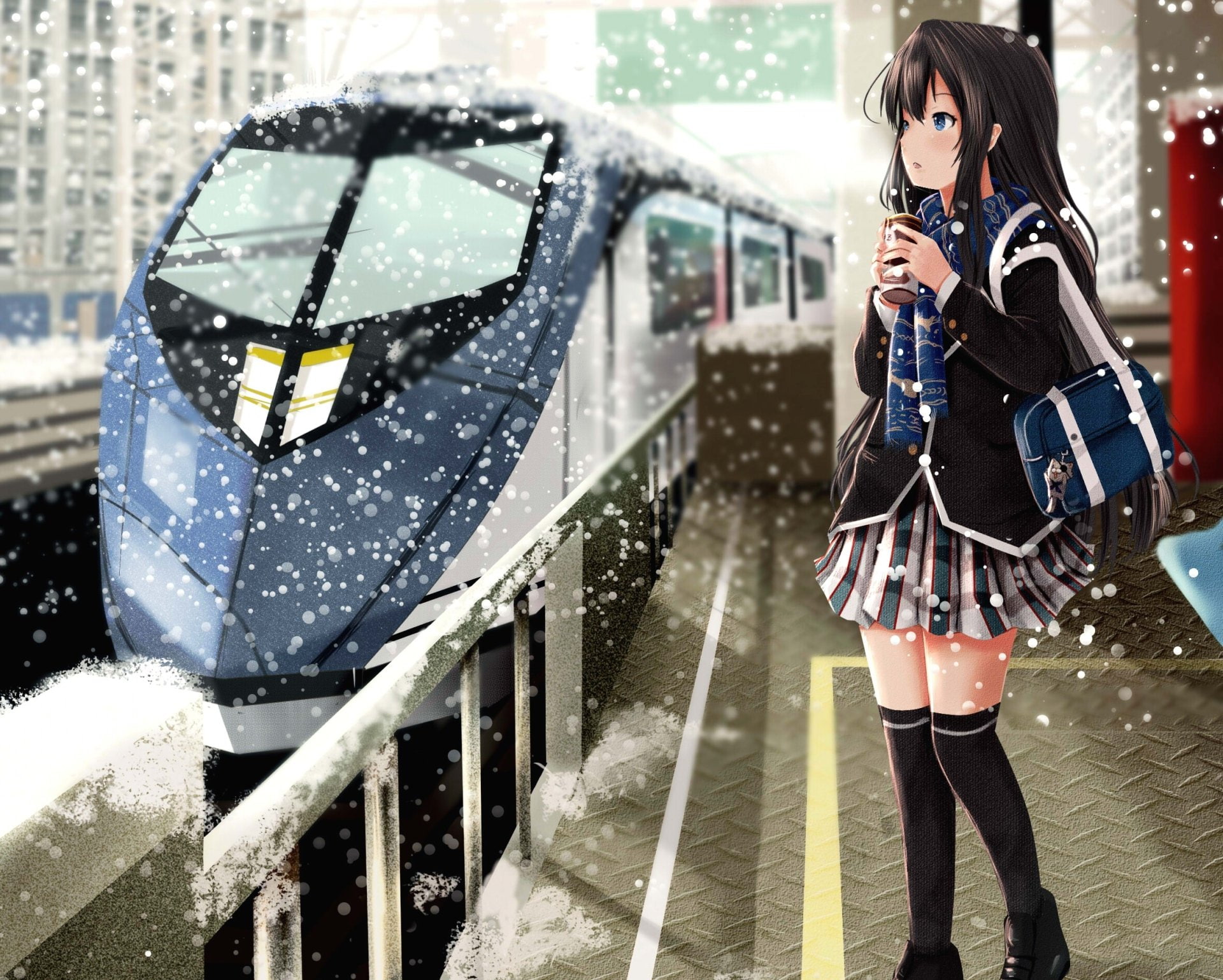 females, standing, adult, photography themes, My Teen Romantic Comedy SNAFU, Anime, leisure activity, Train, day, lifestyles, Black Hair, architecture, HD Wallpaper