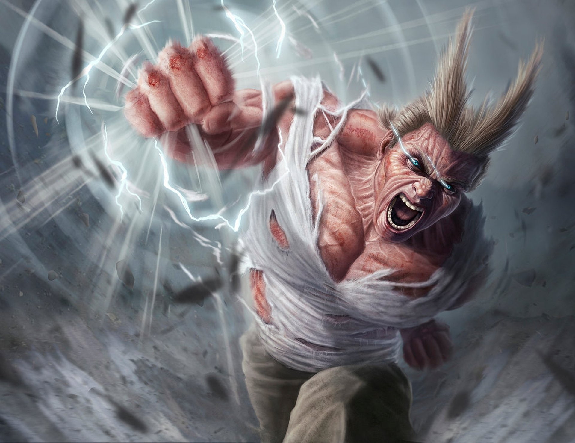 science, Lightning, motion, Blonde, mouth, human body part, nature, mouth open, healthcare and medicine, aggression, blurred motion, close-up, Boku no Hero Academia, HD Wallpaper