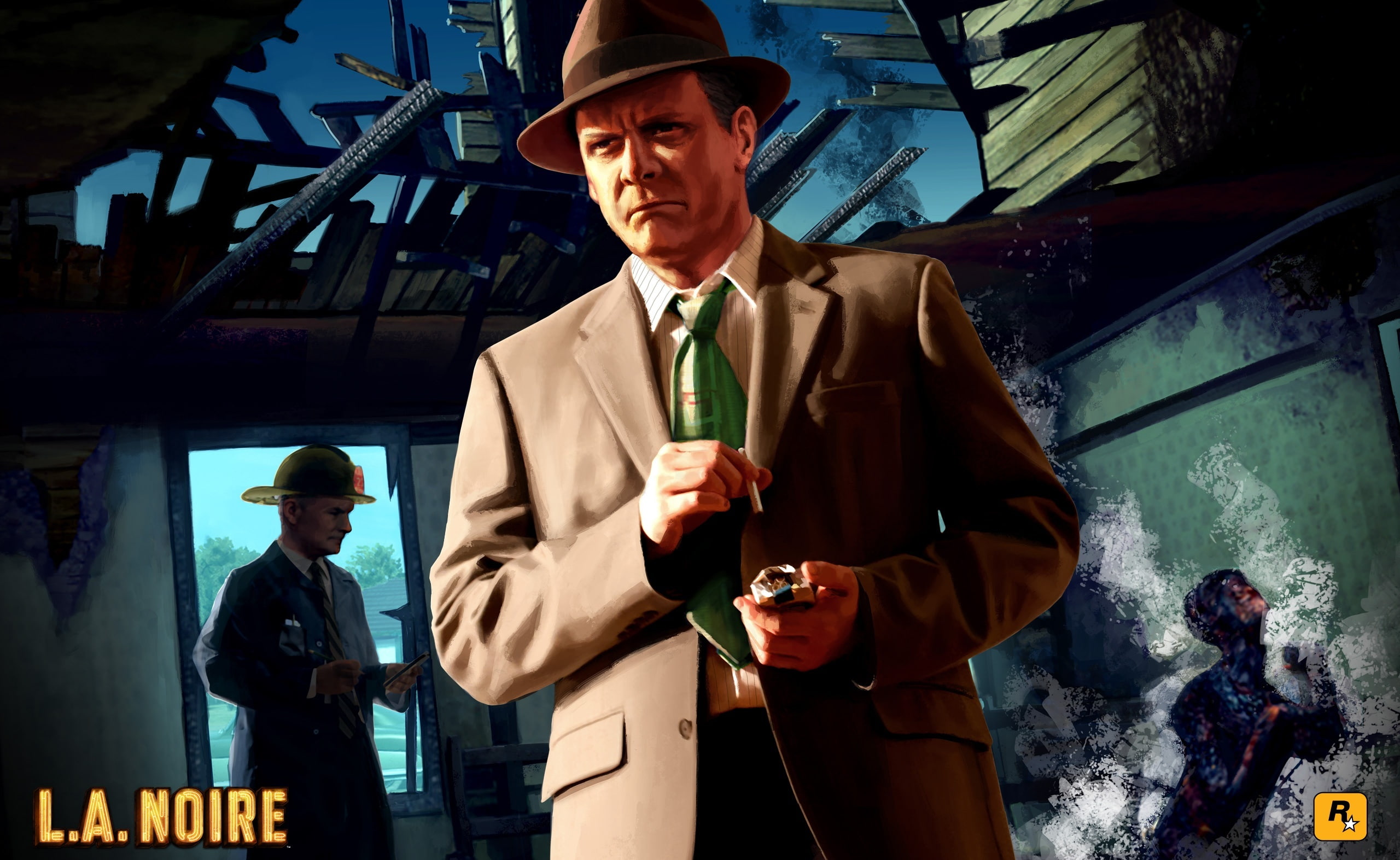 business, people, formalwear, well-dressed, Games, suit, 2K, video game, day, hat, architecture, noire, mature men, waist up, real people, built structure, HD Wallpaper