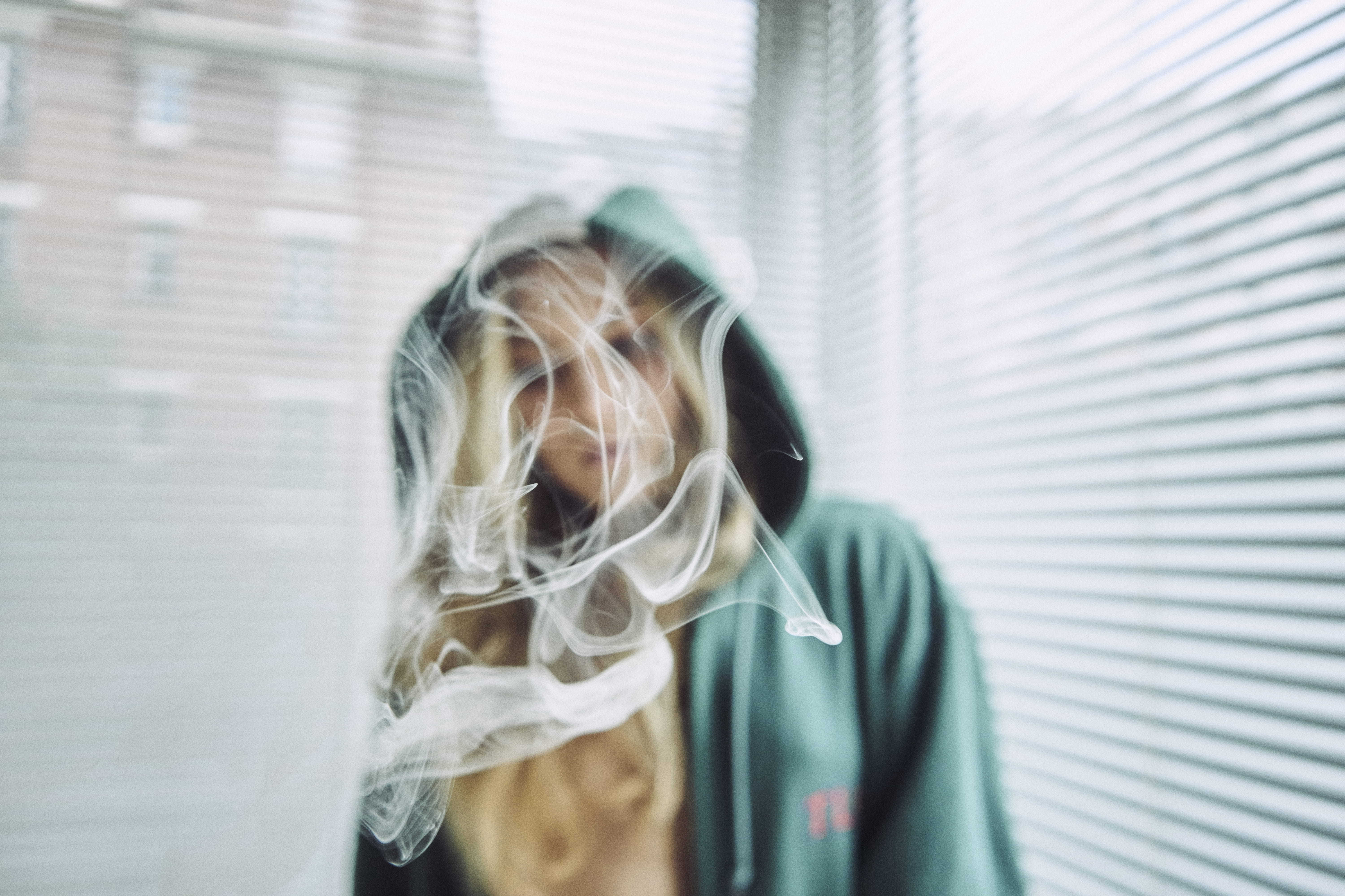 girl, looking, long hair, person, venetian, hood - clothing, hoody, casual clothing, photography, headphones, window, selective, young adult, indoors, portrait, HD Wallpaper