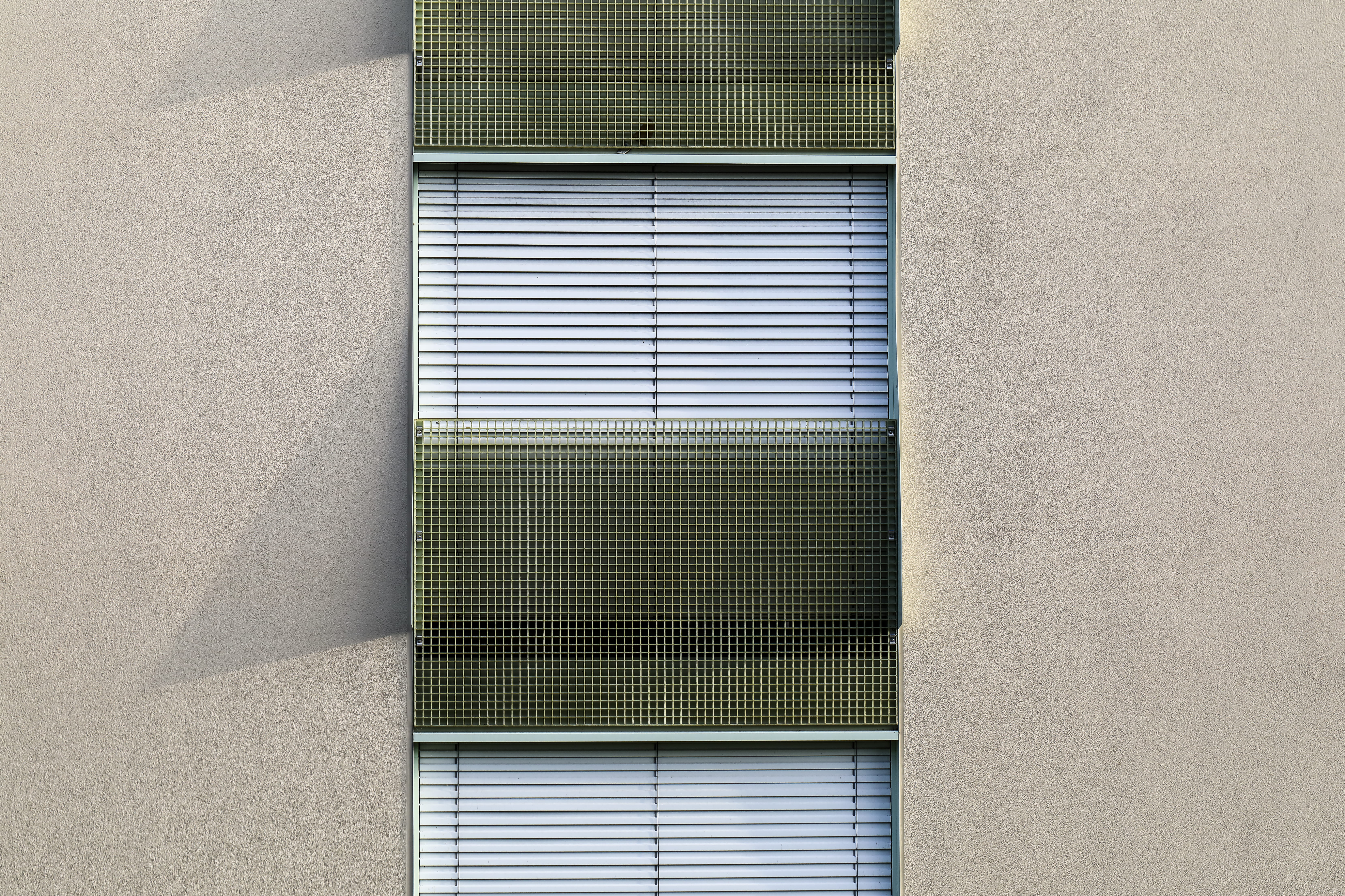 glass - material, blinds, house, 5K, white, sunlight, built structure, nature, architecture, green color, geometric shape, closed, window, wall - building feature, HD Wallpaper